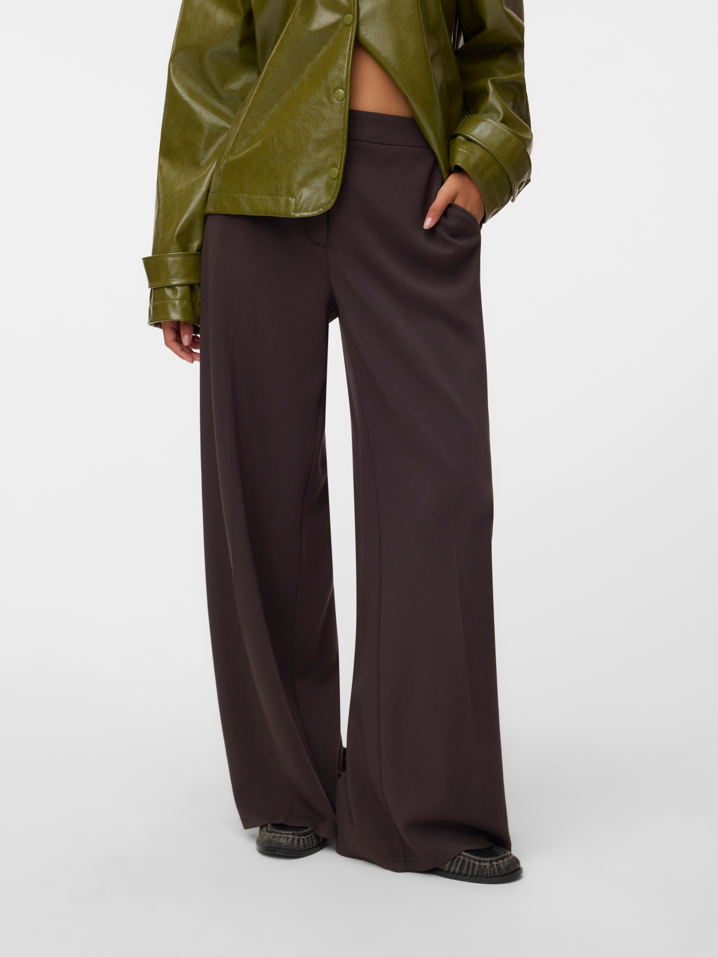 Image of Vero Moda Anzughose "VMBELLIS MW WIDE PANT NOOS" Materialmix, wide fit