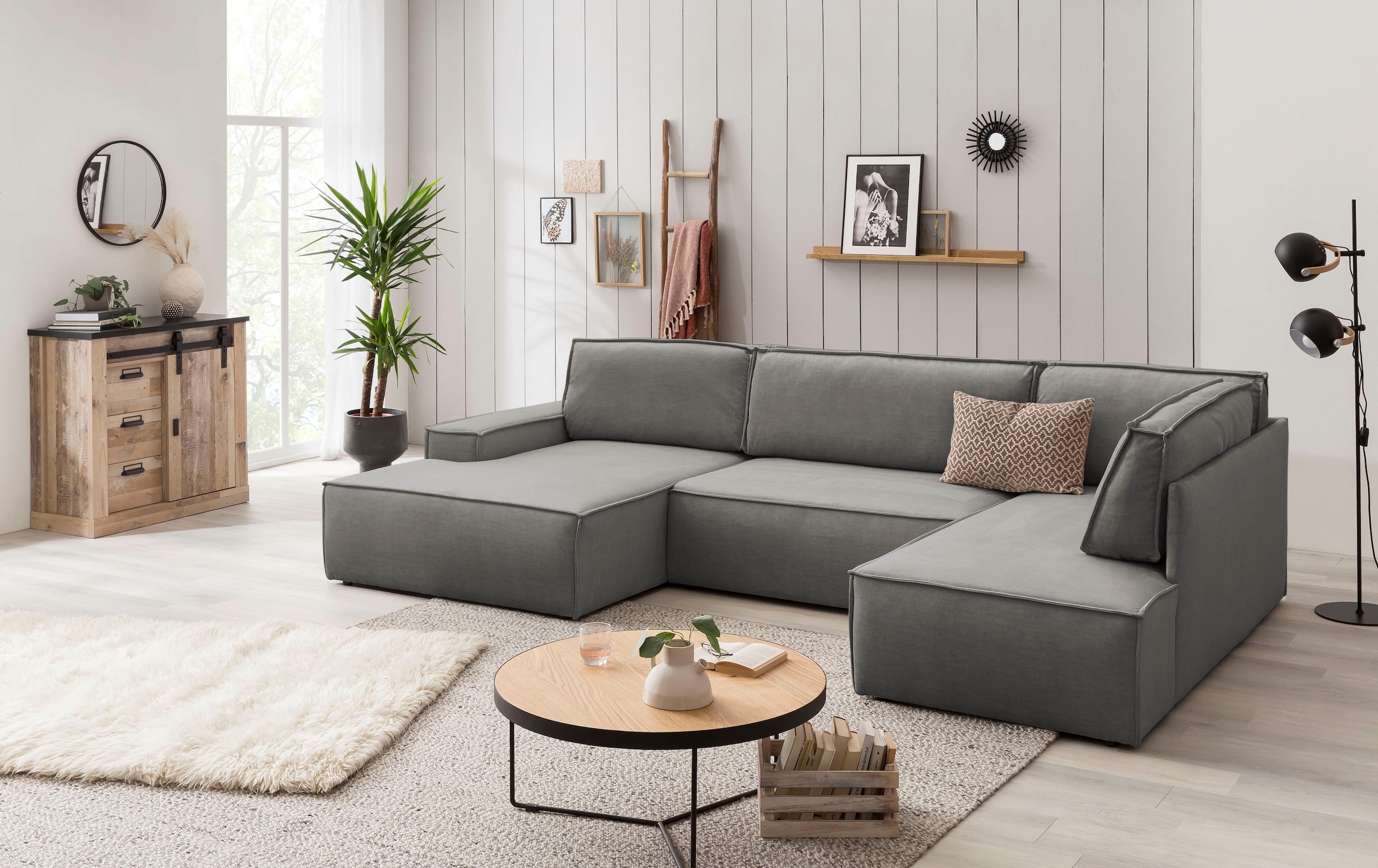GOODproduct Paysage de salon »SHERWOOD U-Form, 329 cm - OTTO. Verlässliche Qualität.« Schlaffunktion m. Bettkasten (194x139 cm), Cord, Vintage, Samtvelours