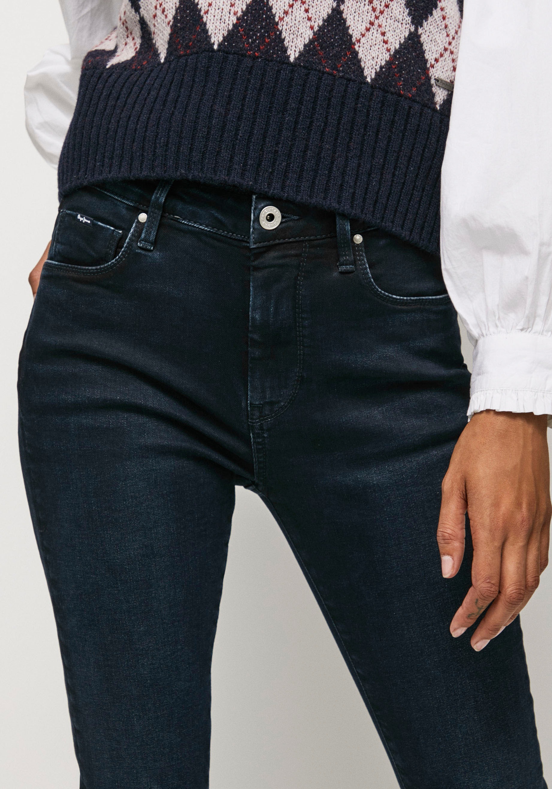 Pepe Jeans Röhrenjeans »REGENT«, in Skinny Passform mit hohem Bund aus seidig bequemem Stretch Denim