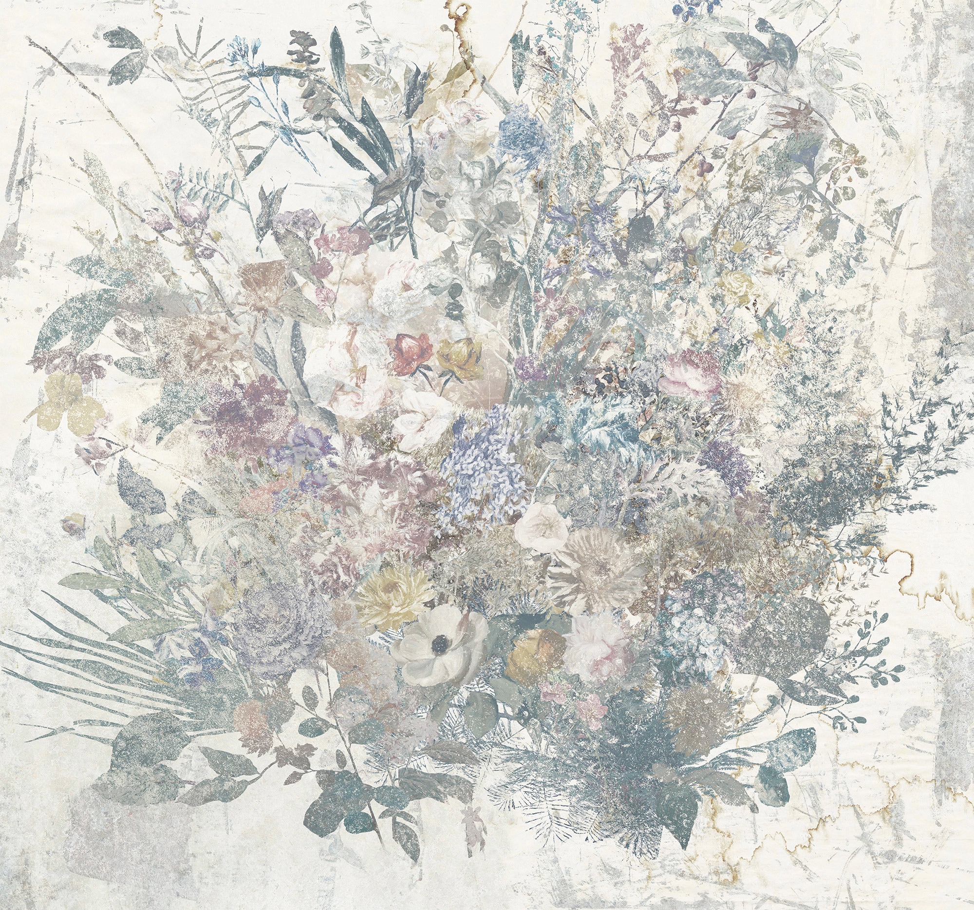 Image of Komar Vliestapete "Digitaldruck Vlies - Bouquet Blowout - Grösse 300 x 280 cm" bedruckt glatt Wohnzimmer, Schlafzimmer