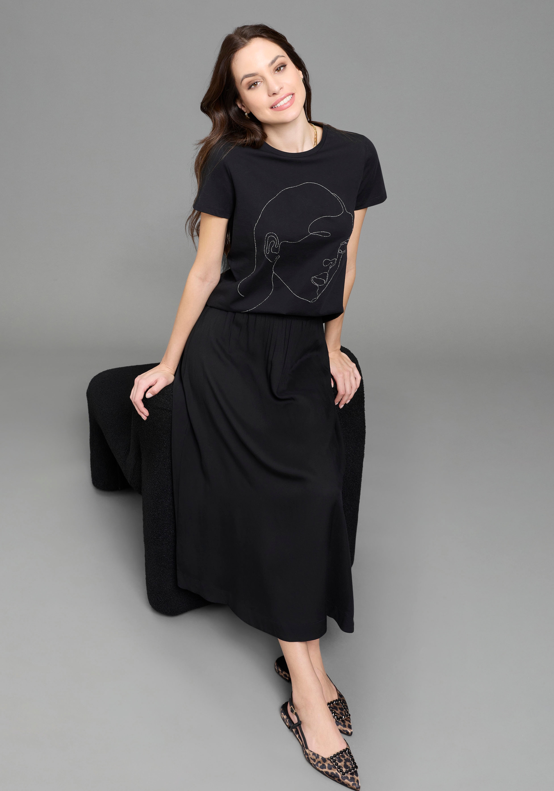 Laura Scott Maxirock mit bequemem Komfortbund und Gummizug