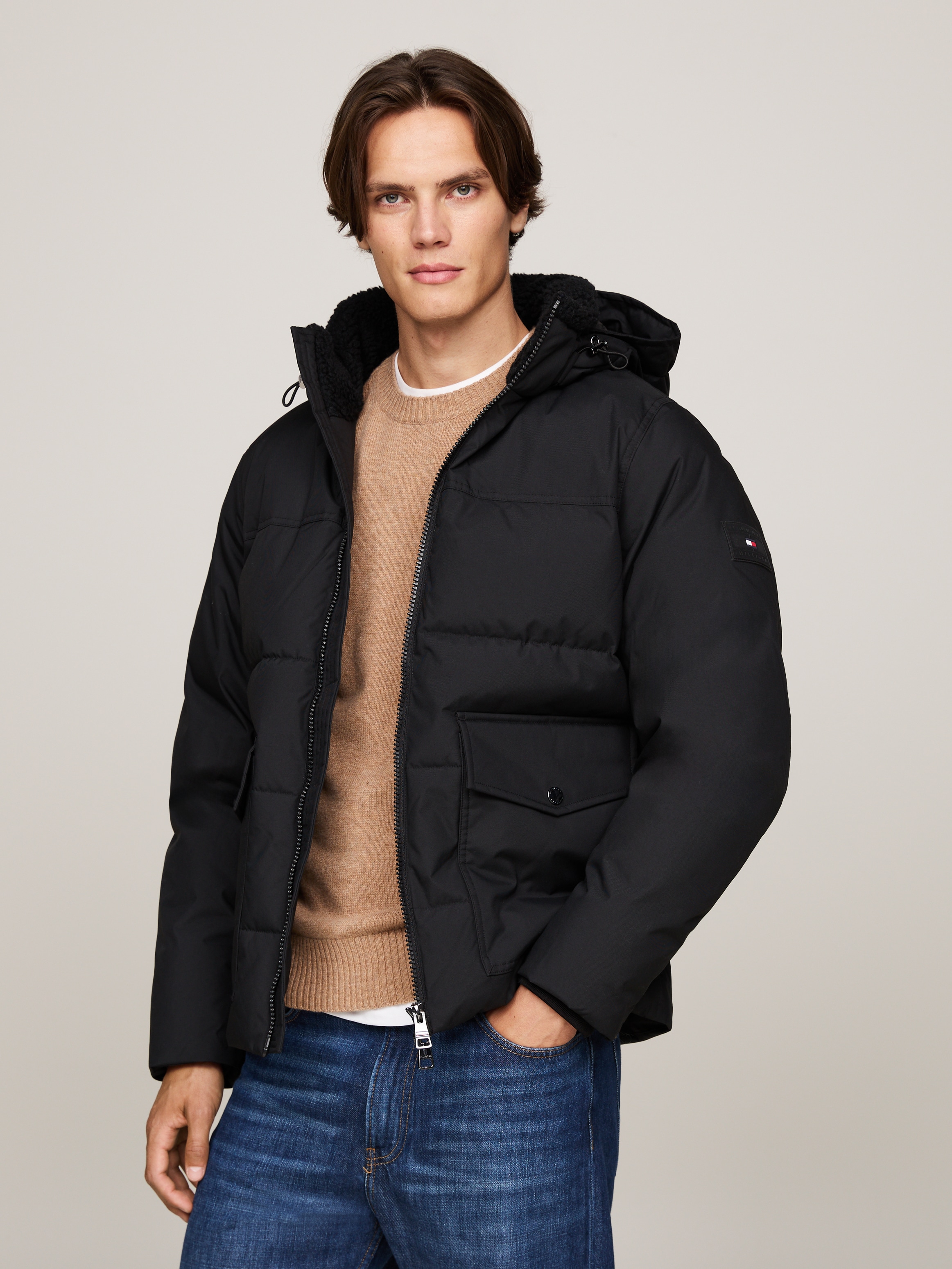 Tommy Hilfiger Parka »ROCKIE UTILITY HOODED JACKET«, mit Kapuze, Abnehmbare Kapuze mit Kordelzug, 2-Wege-Reissverschluss