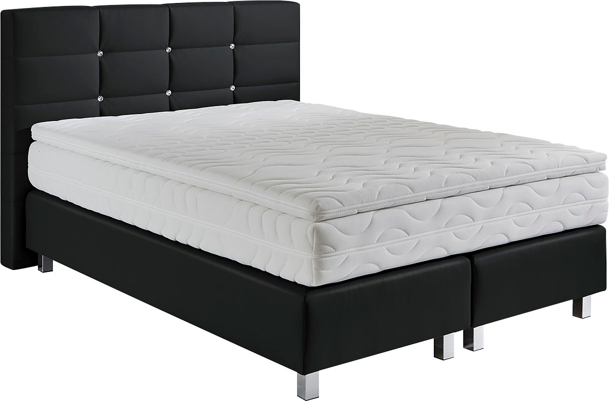 Image of Westfalia Schlafkomfort Boxspringbett mit Knöpfen in Kristalloptik, wahlweise mit Topper