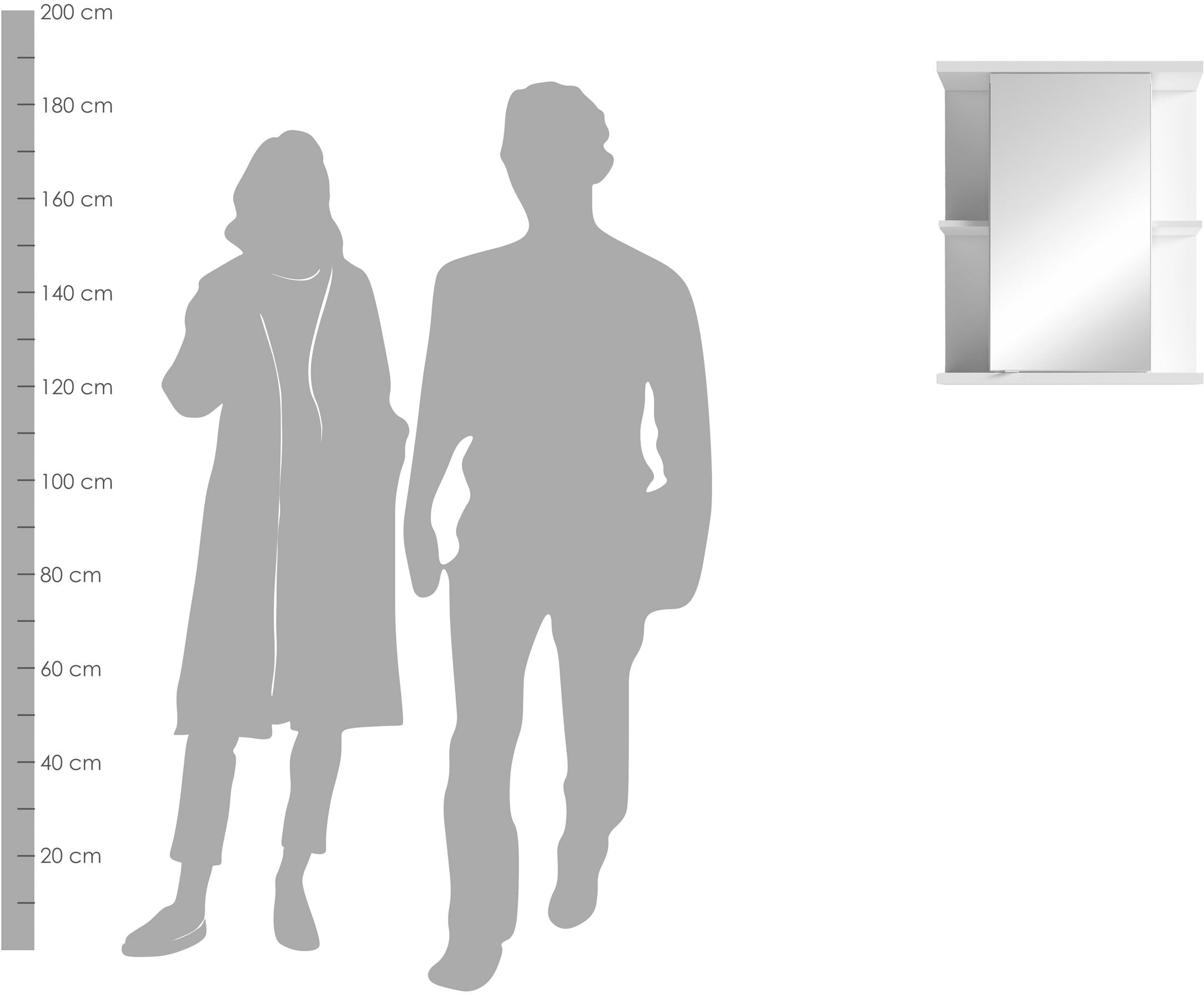 byLIVING Spiegelschrank »Nebraska« Breite 60 cm, mit grosser Spiegeltür und viel Stauraum