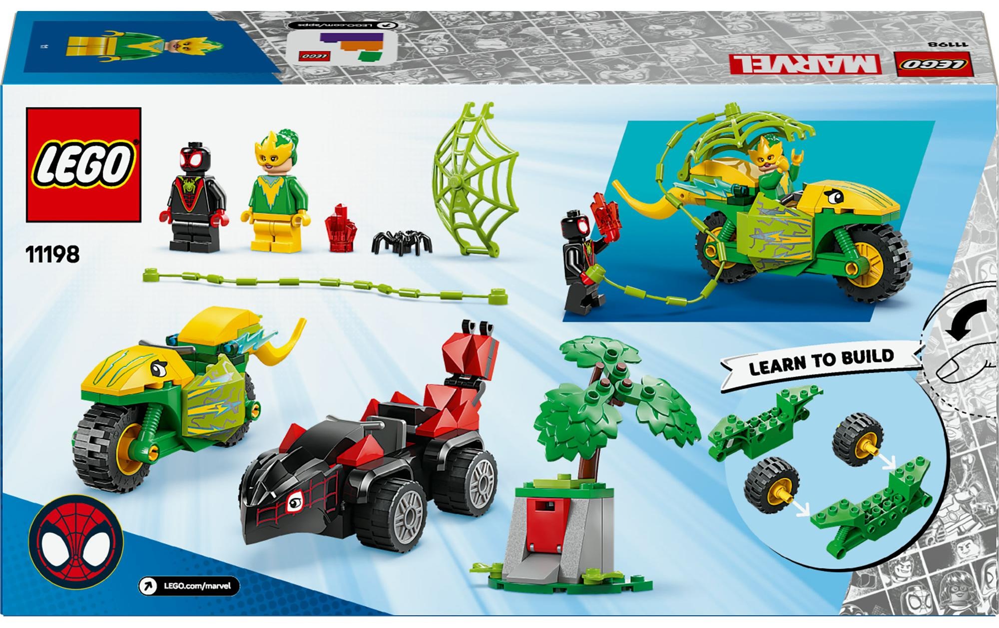 LEGO® Spielbausteine »Marvel Actionspass Dino-Flitzern«, (124 St.)