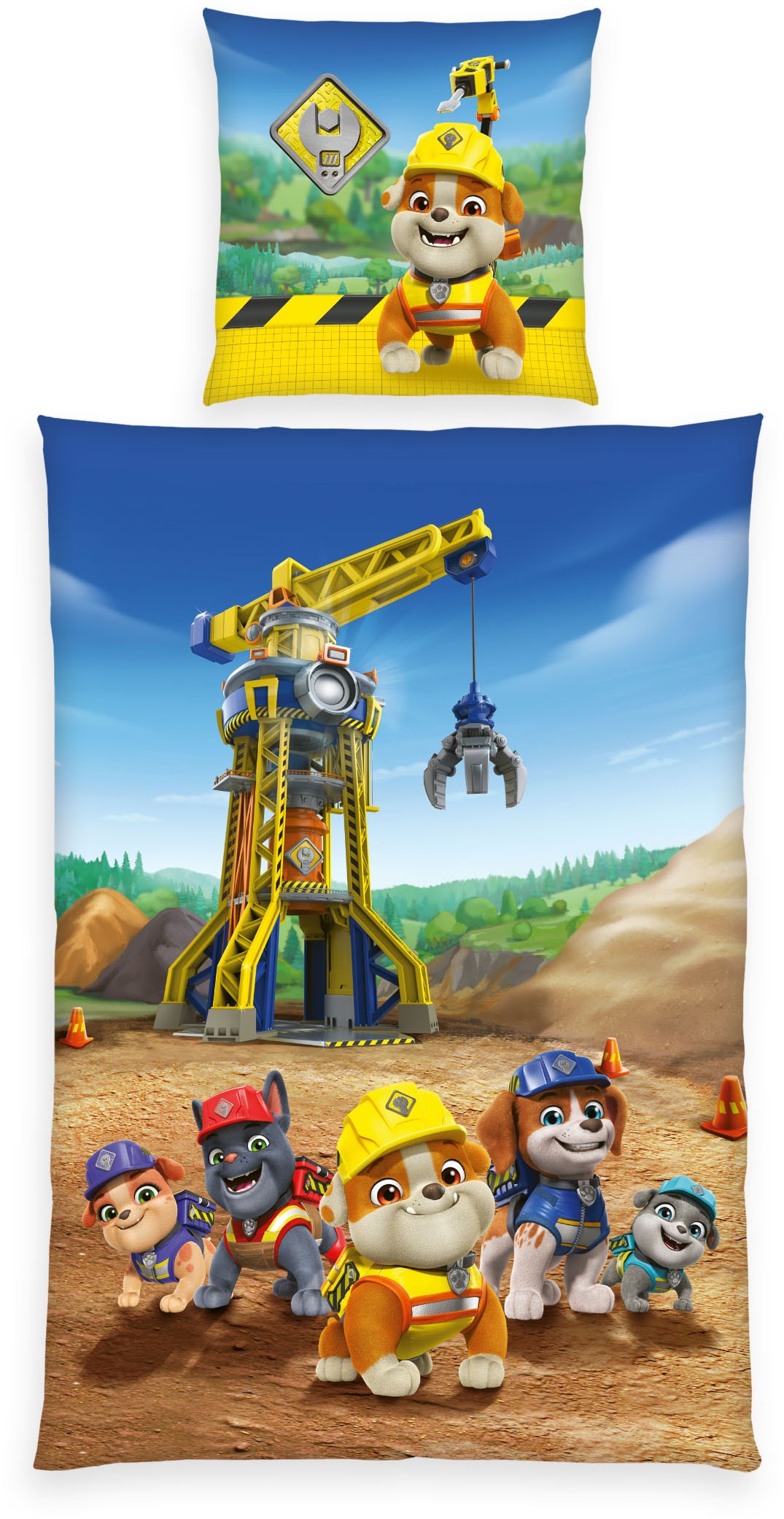 Image of PAW PATROL Bettwäsche "Paw Patrol Rubbel&Crew" 2 Stk. Wendebettwäsche