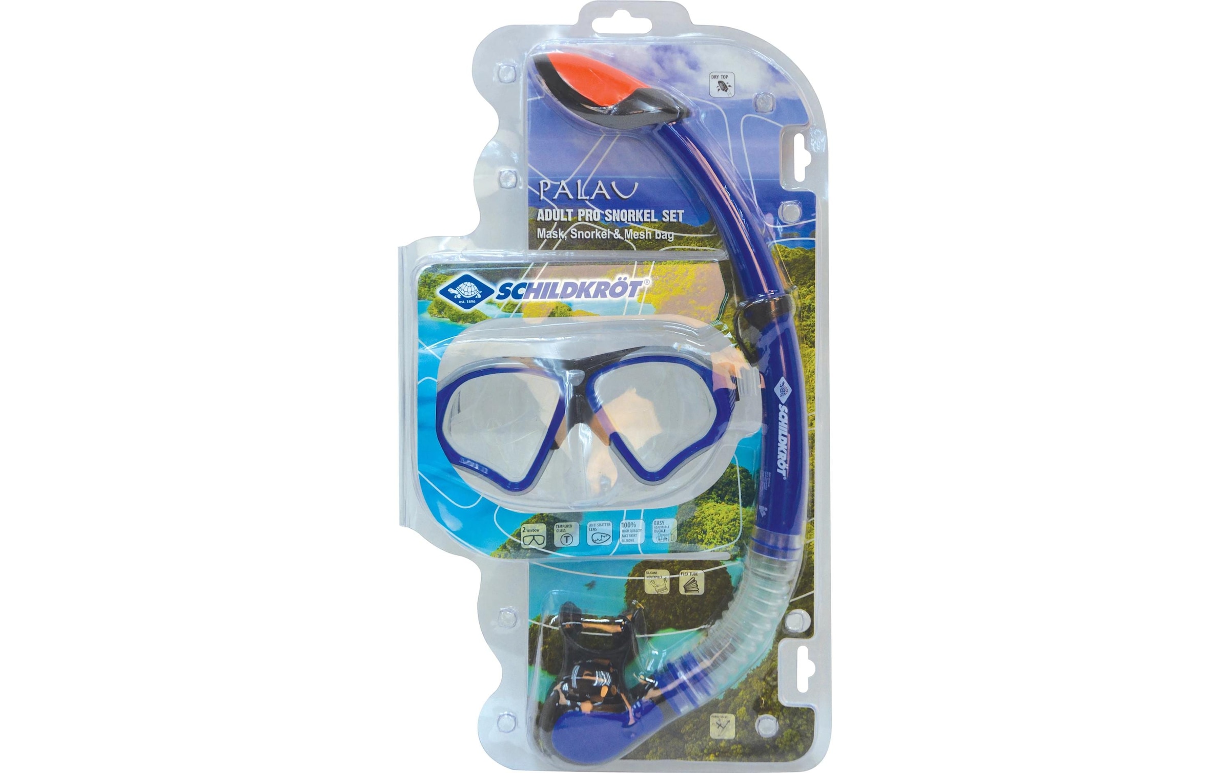 Schildkröt Funsports Masque de plongée »Funsports Schildkröt Schnorchel Set Pro Palau - 2-teilig«