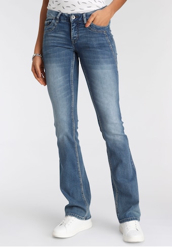 Bootcut-Jeans »mit Keileinsätzen«, Low Waist