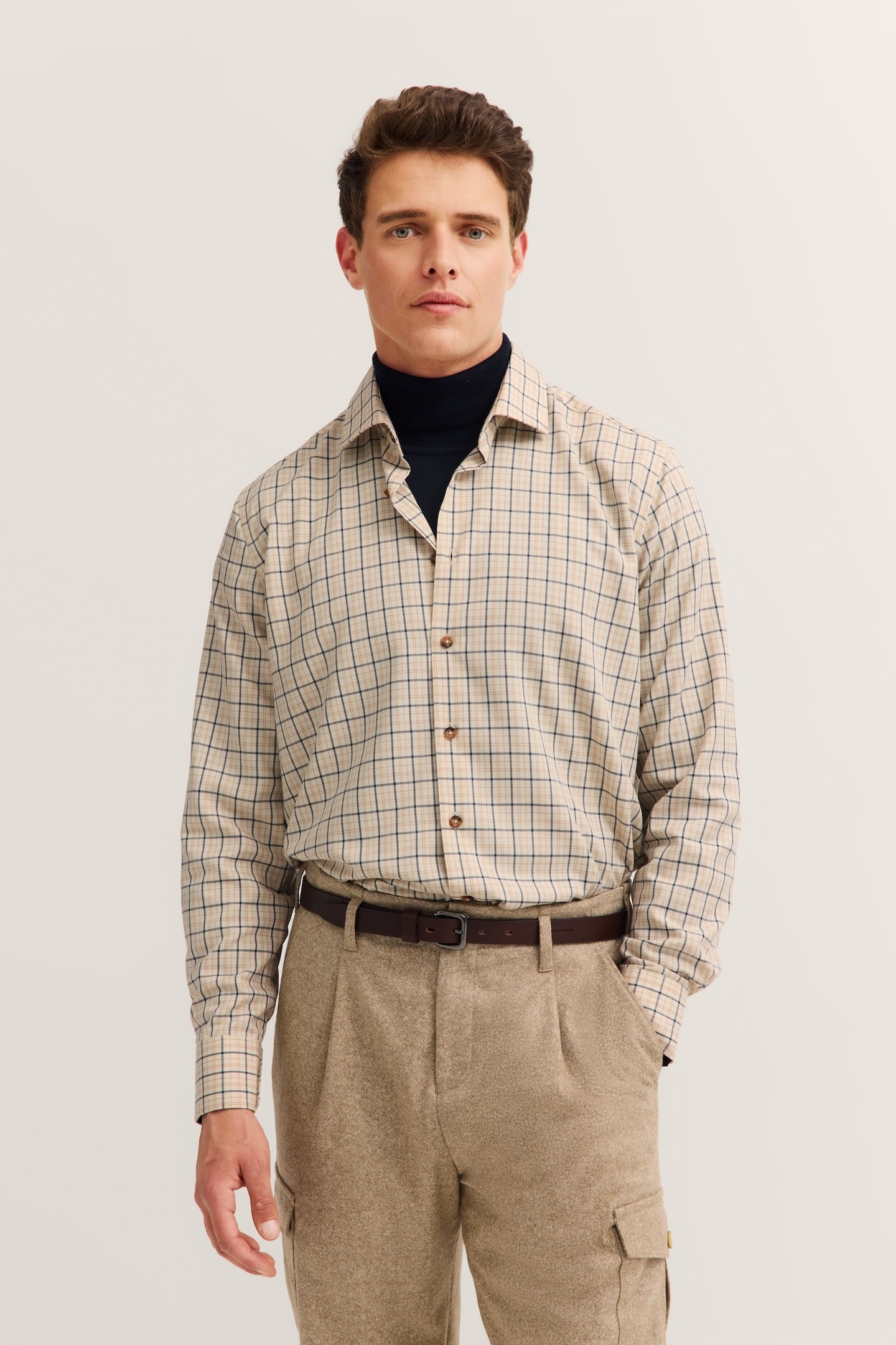 Image of bugatti Langarmhemd "Modern Fit" kariert, Kent-Kragen, weicher Materialmix