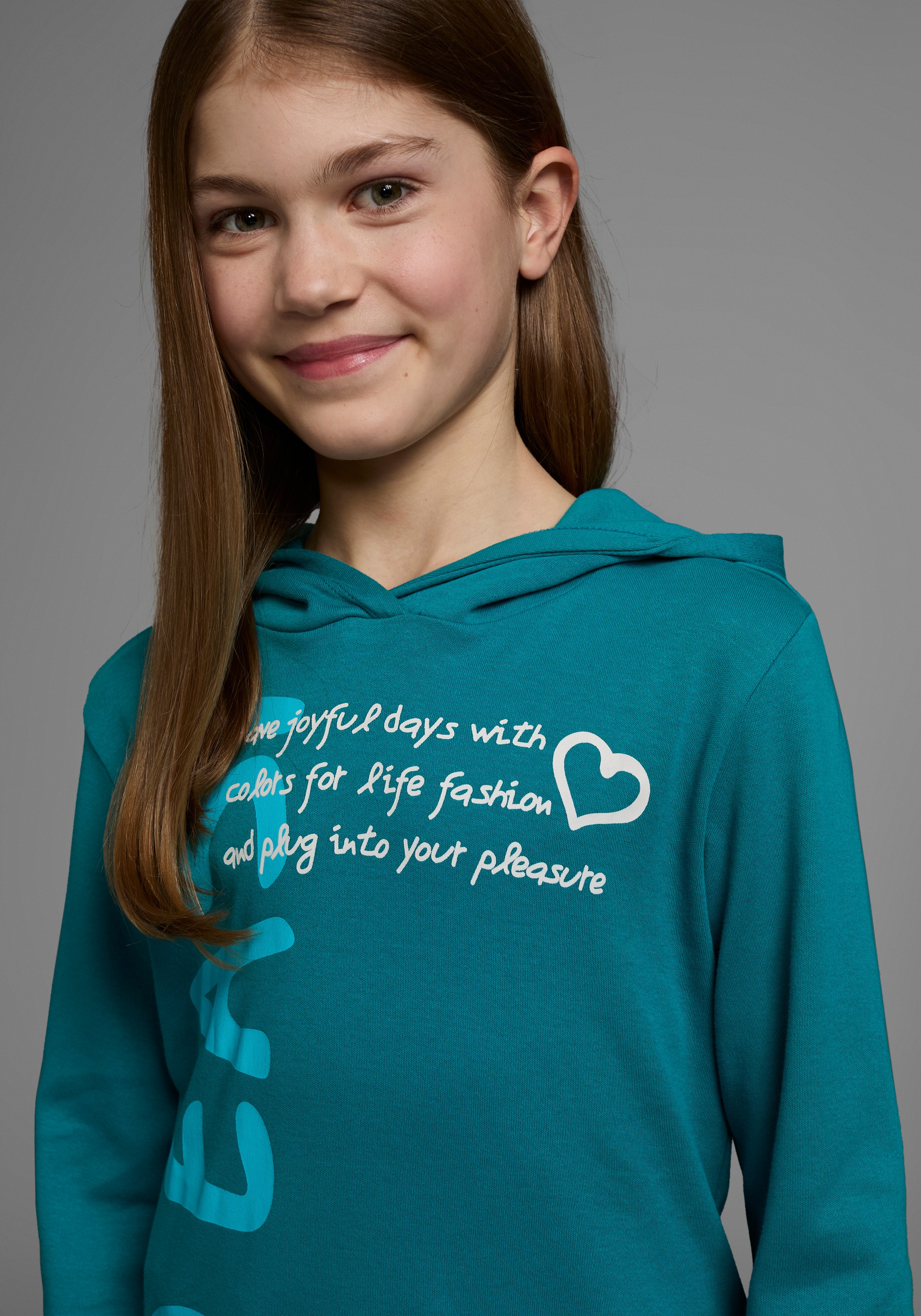 KIDSWORLD Kapuzenshirt »SO EASY - Print«, Langarm, Basic-Passform, mit modischen Drucken