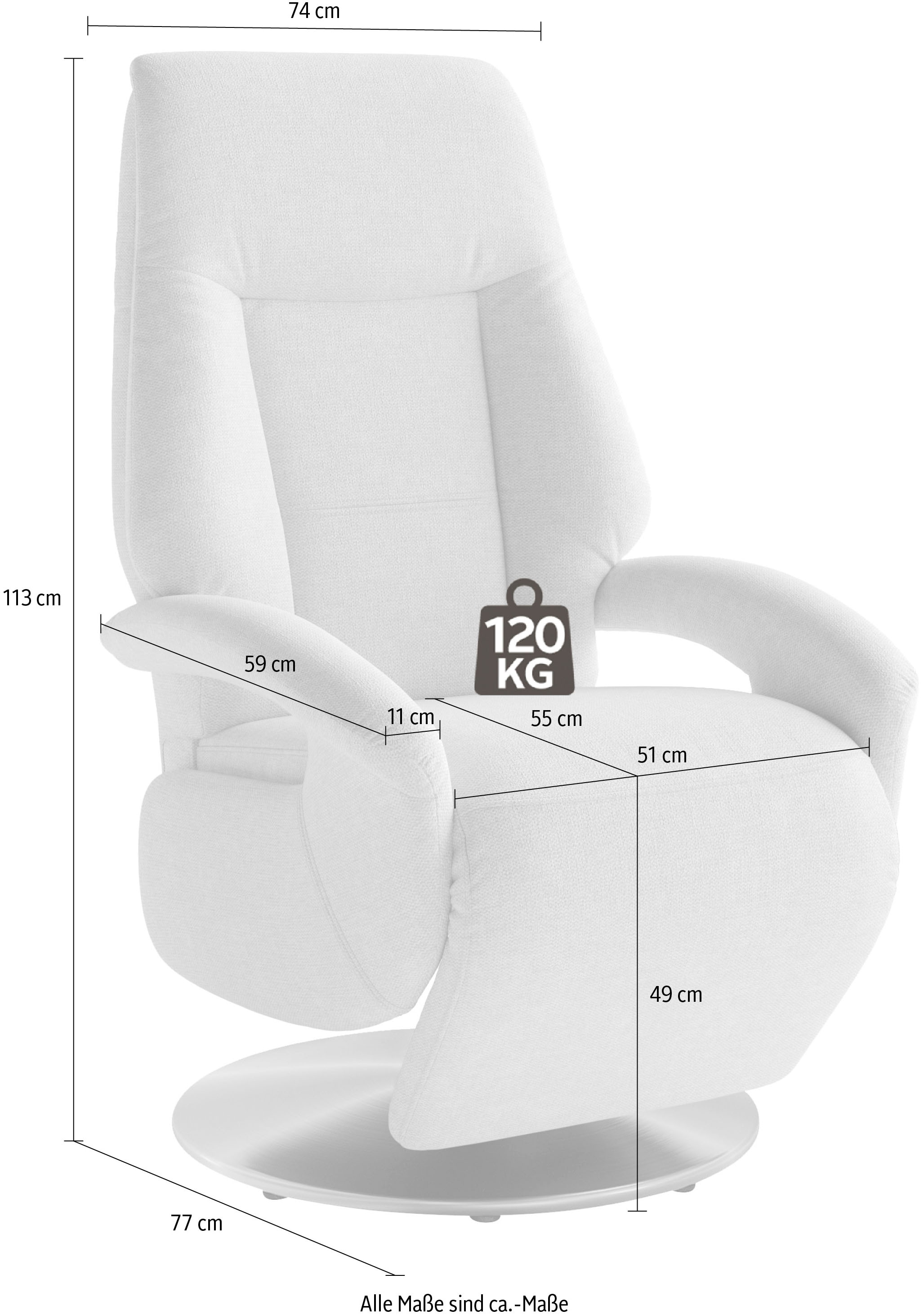 sit&more Fauteuil TV »Enjoy« en taille S, ou M, ou L, au choix avec moteur et aide à se lever
