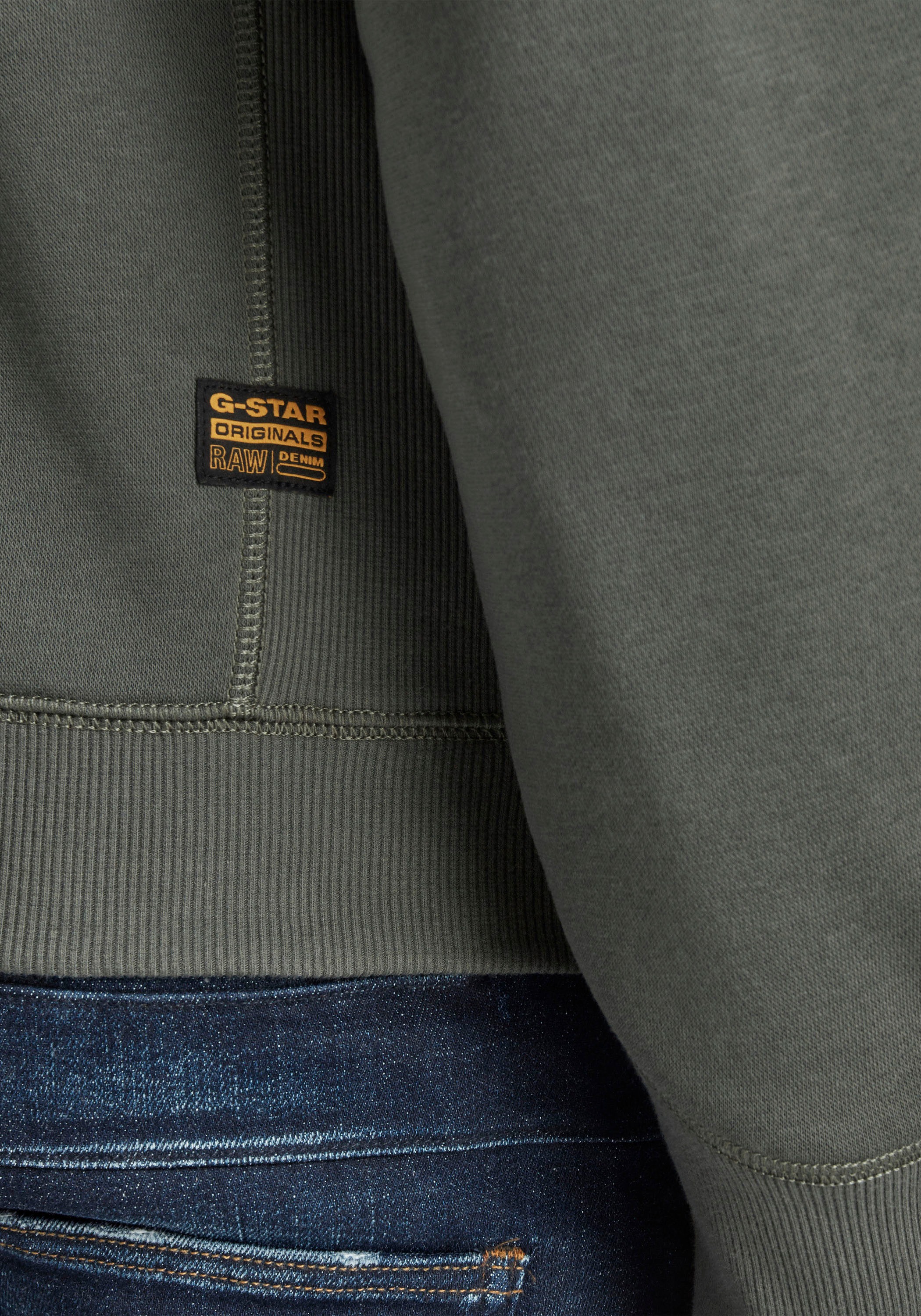 G-STAR Sweatshirt »Premium Core Pacior Sweat«, mit Ripp-Seiteneinsätzen