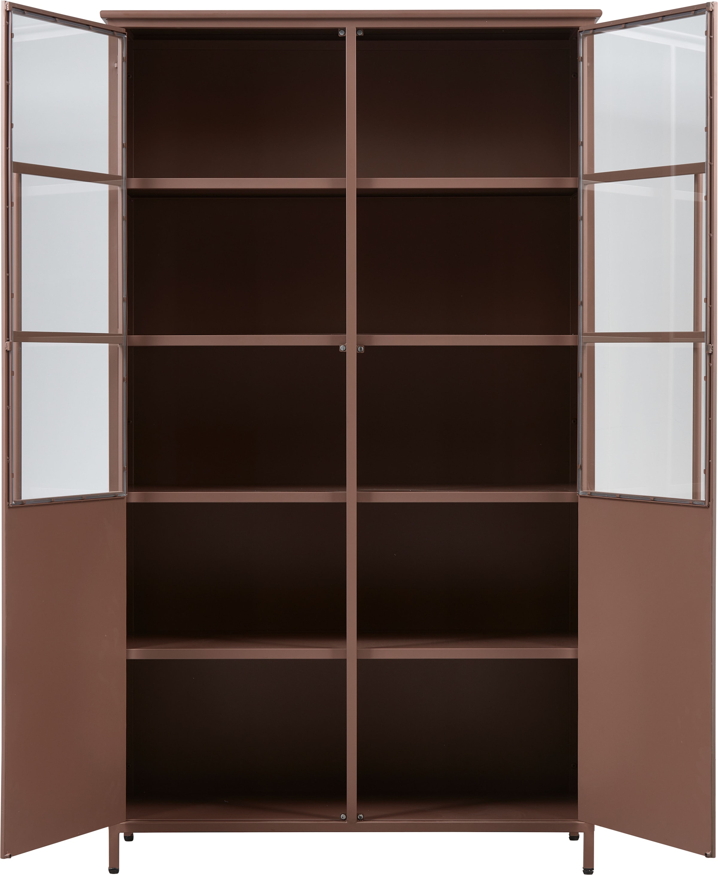 WOOOD Vitrine »Exhibit Metall pulverbeschichtet, H 173 x B 99 x D 45 cm« Tragkraft 20 kg pro Boden, Wandbefestigung empfohlen, Pfleigleicht