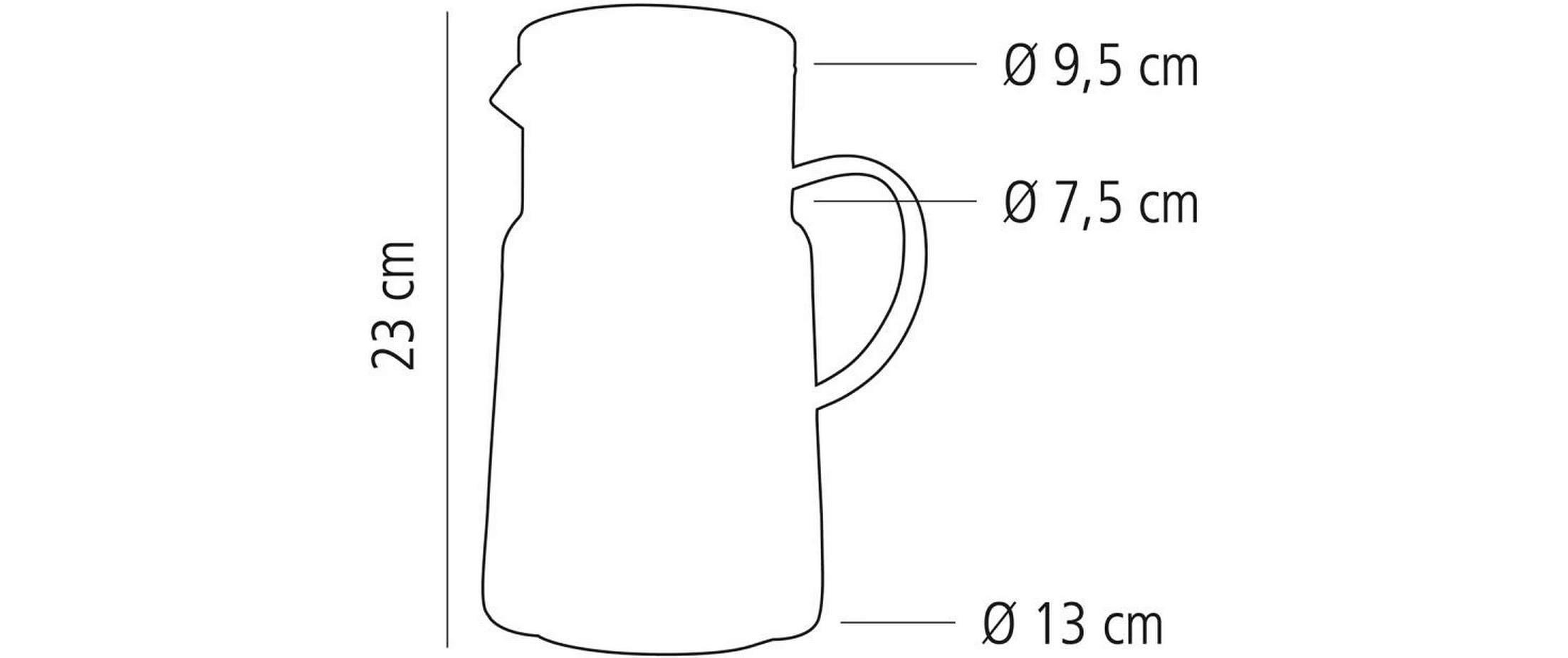 APS Wasserkaraffe »Ø 13 cm, H: 23 cm, 2 Liter , Glas, Polypropylen, Silikon« Deckel aus 18/8 Edelstahl