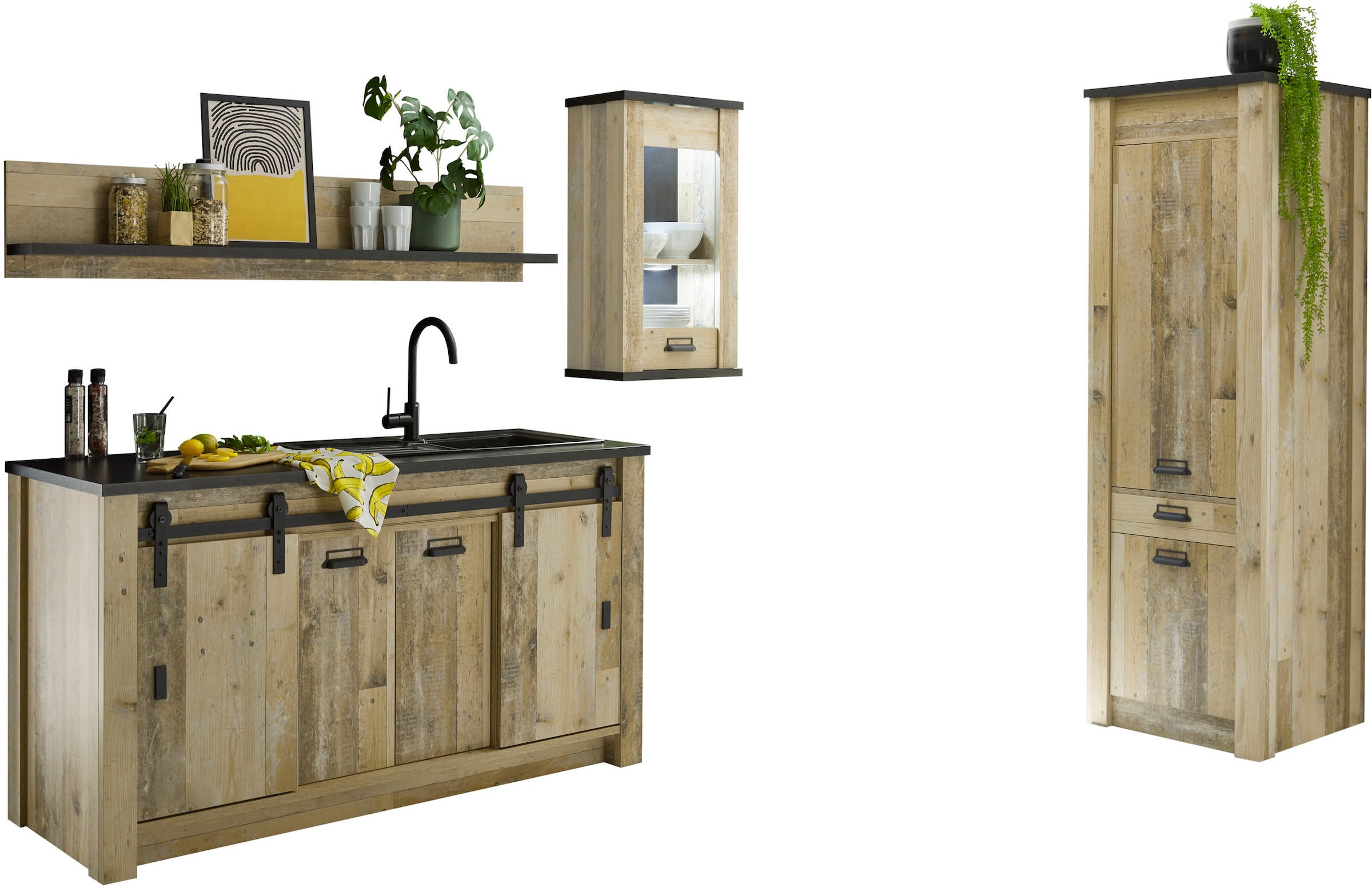 Home affaire Küche »Sherwood« Breite 240 cm, ohne E-Geräte