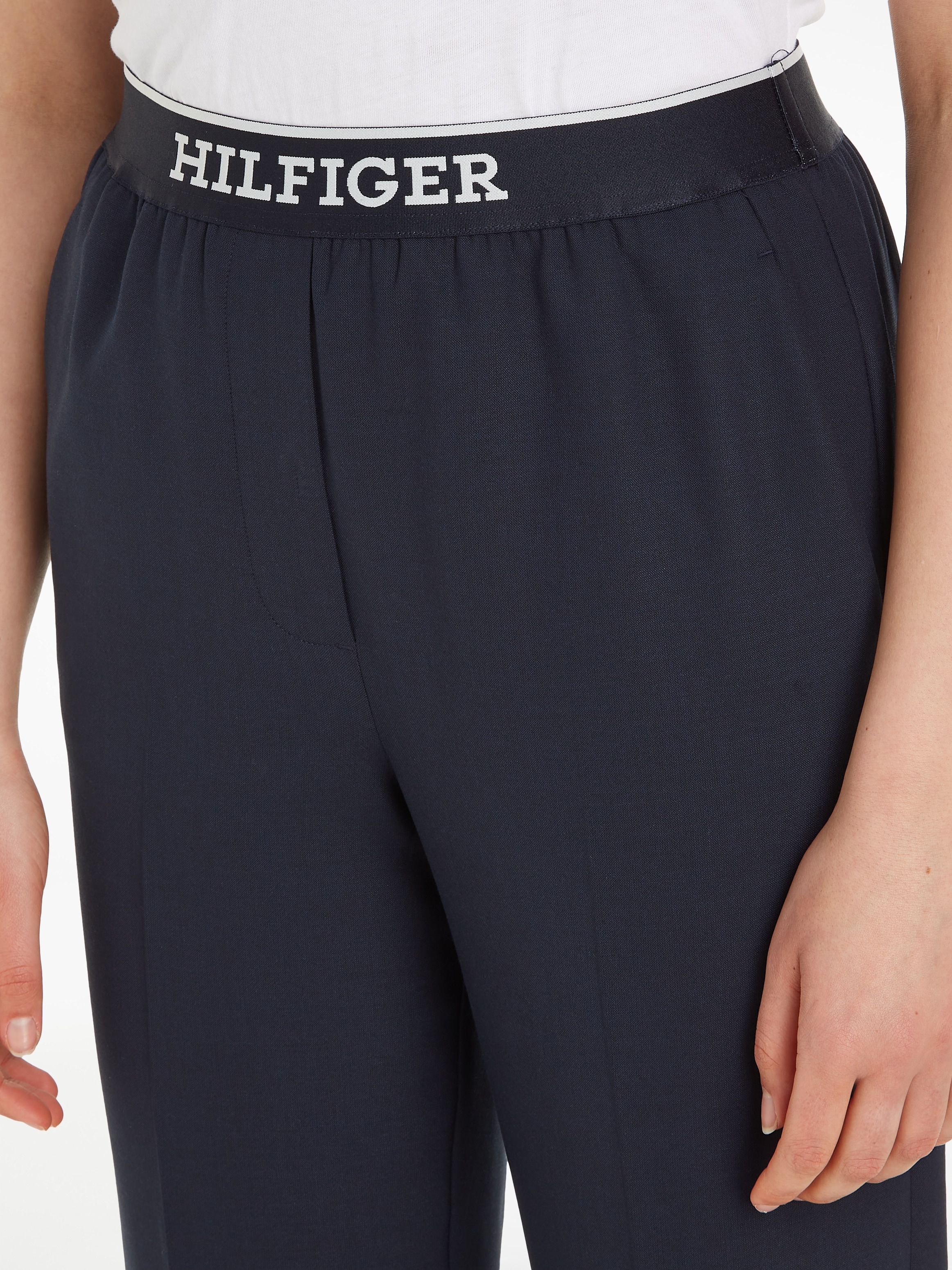 Tommy Hilfiger Webhose »SLIM STRAIGHT LOGO PANT«, mit Logoschriftzug