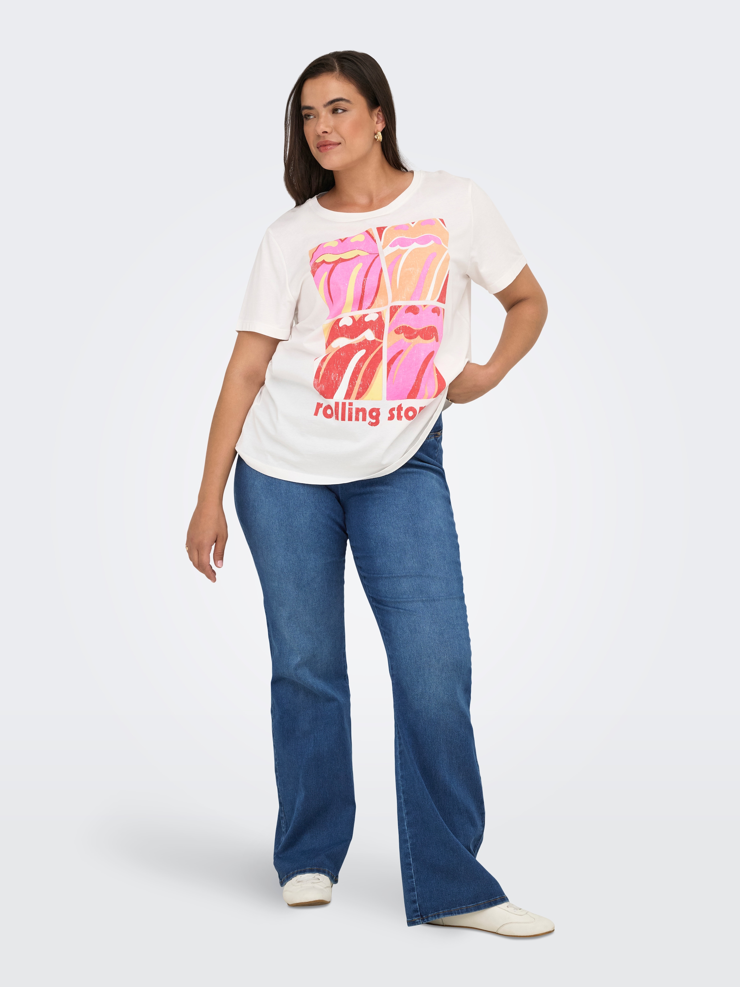 ONLY CARMAKOMA Jeansleggings »CARROYAL MID WAIST FLARED LEGGING«