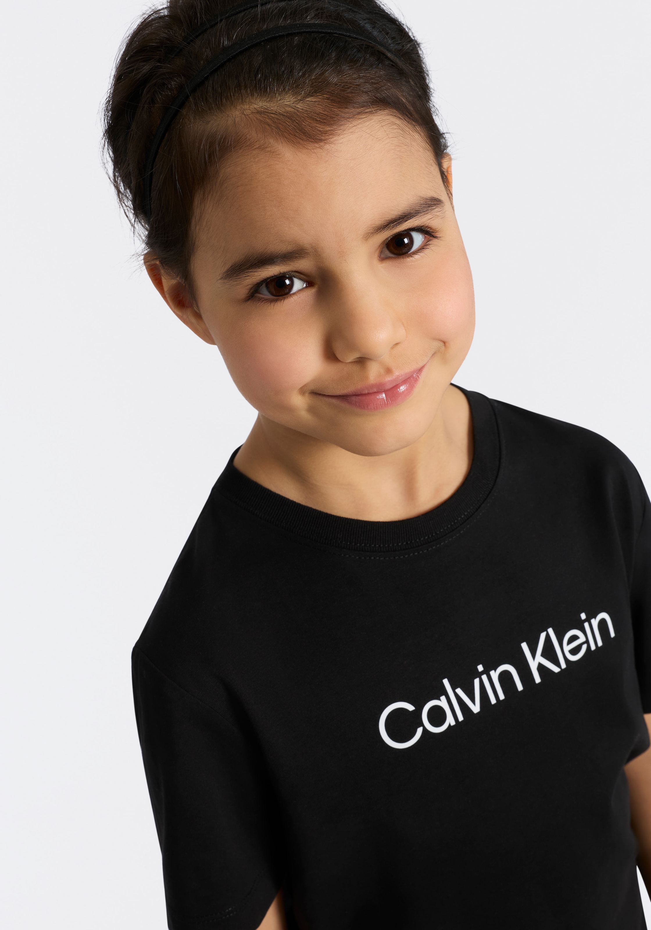 Calvin Klein Jeans T-shirt »Institutional 2-Pack T-Shirt« pour enfants jusqu'à 16 ans avec inscription logo