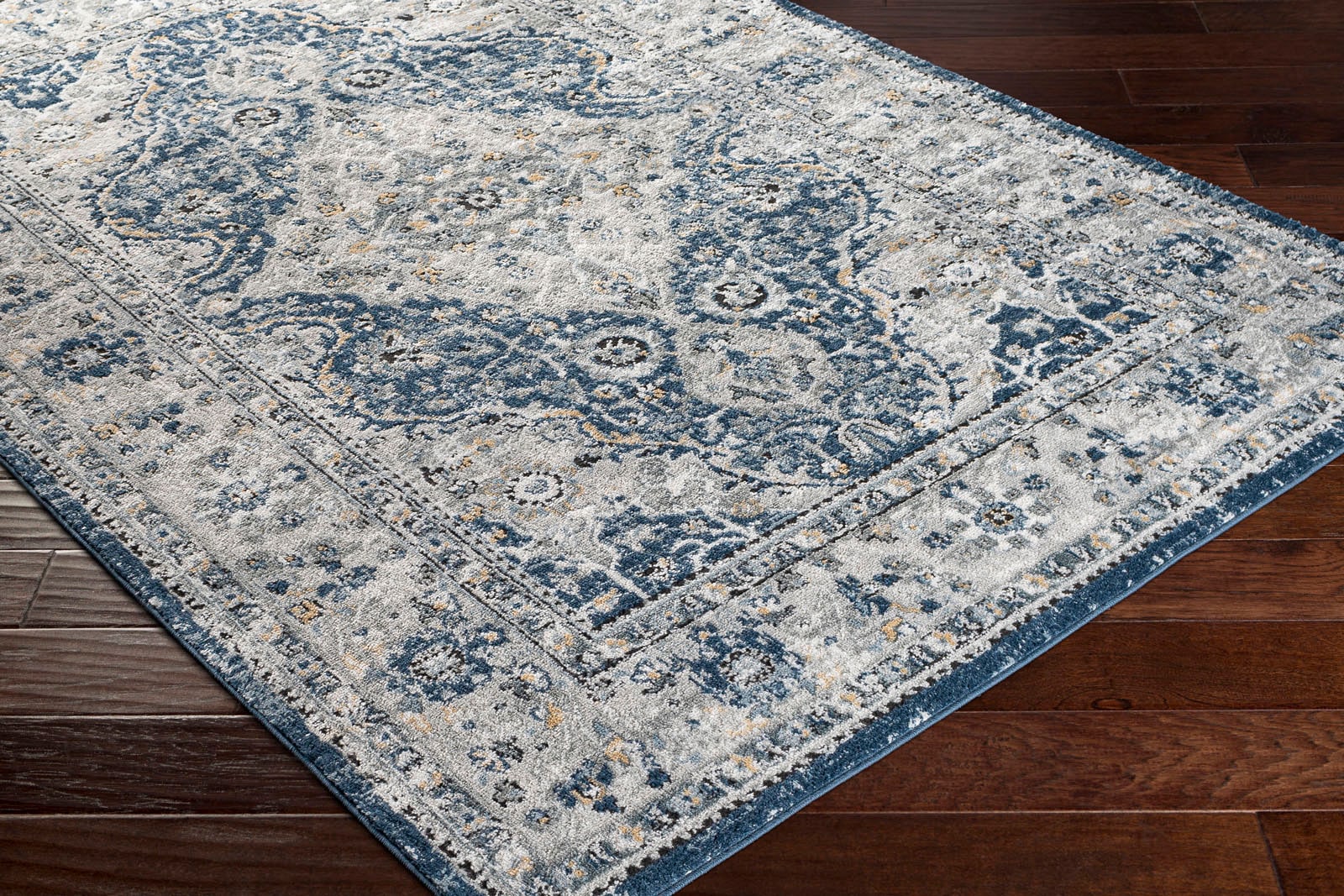 Livabliss Teppich »VIENNA«, rechteckig, 10 mm Höhe, Boho Kurzflor Orientteppich, Wohnzimmer, Schlafzimmer, Blau