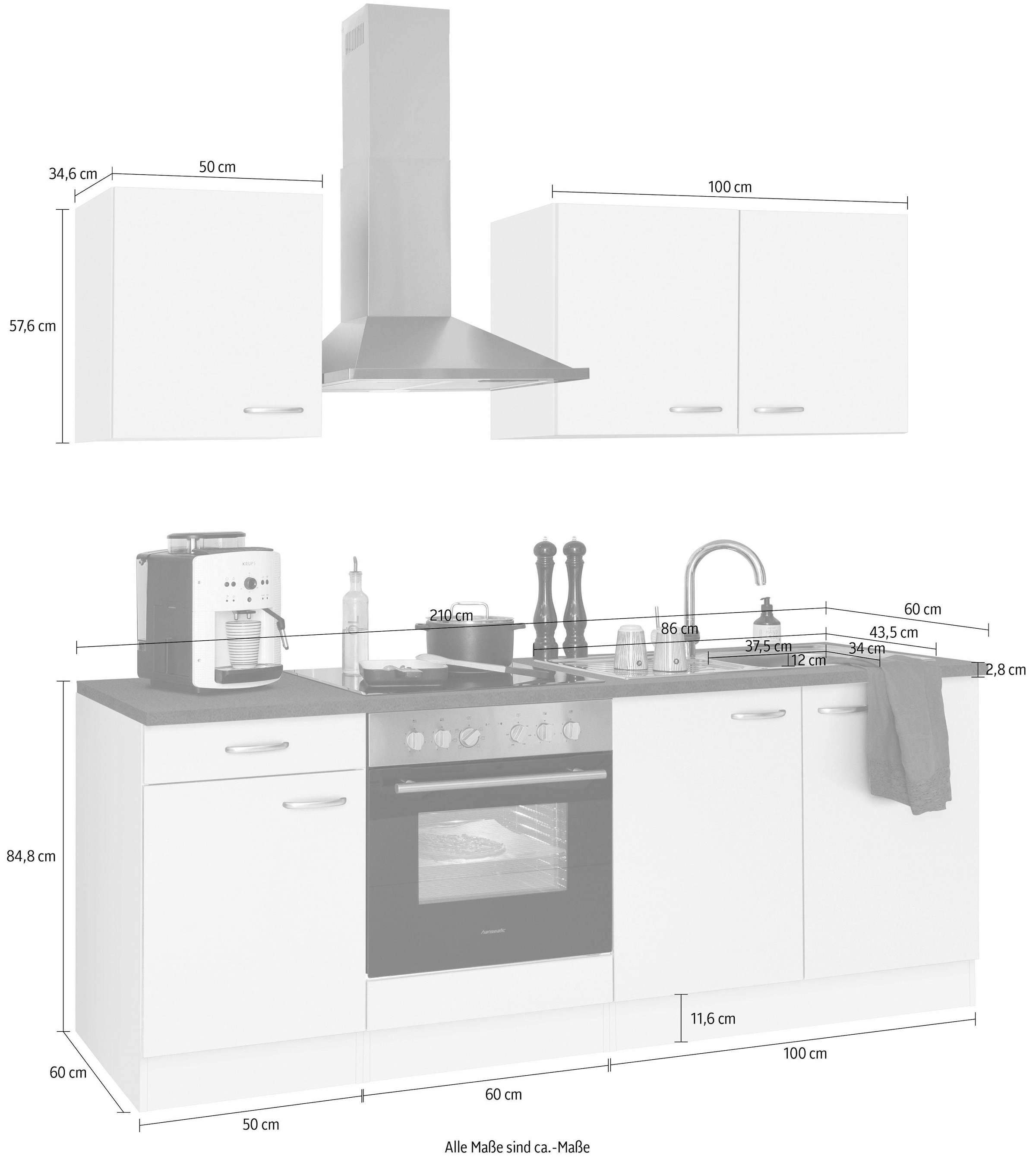 OPTIFIT Kitchenette »Parare« ohne E-Geräte, Breite 210 cm