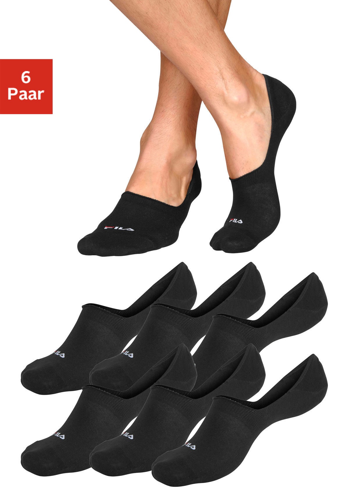 Image of Fila Füsslinge, (6 Paar), mit eingestricktem Logo bei Ackermann Versand Schweiz