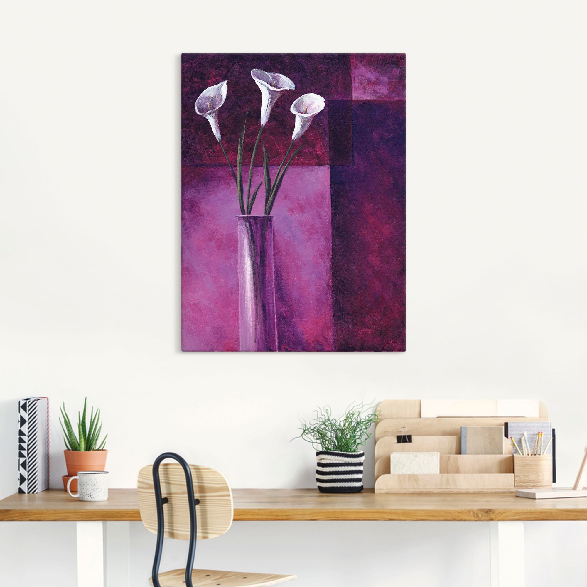 Artland Tableau sur toile »Callas Lila« 1 cuis tlg. auf Holzrahmen gespannt