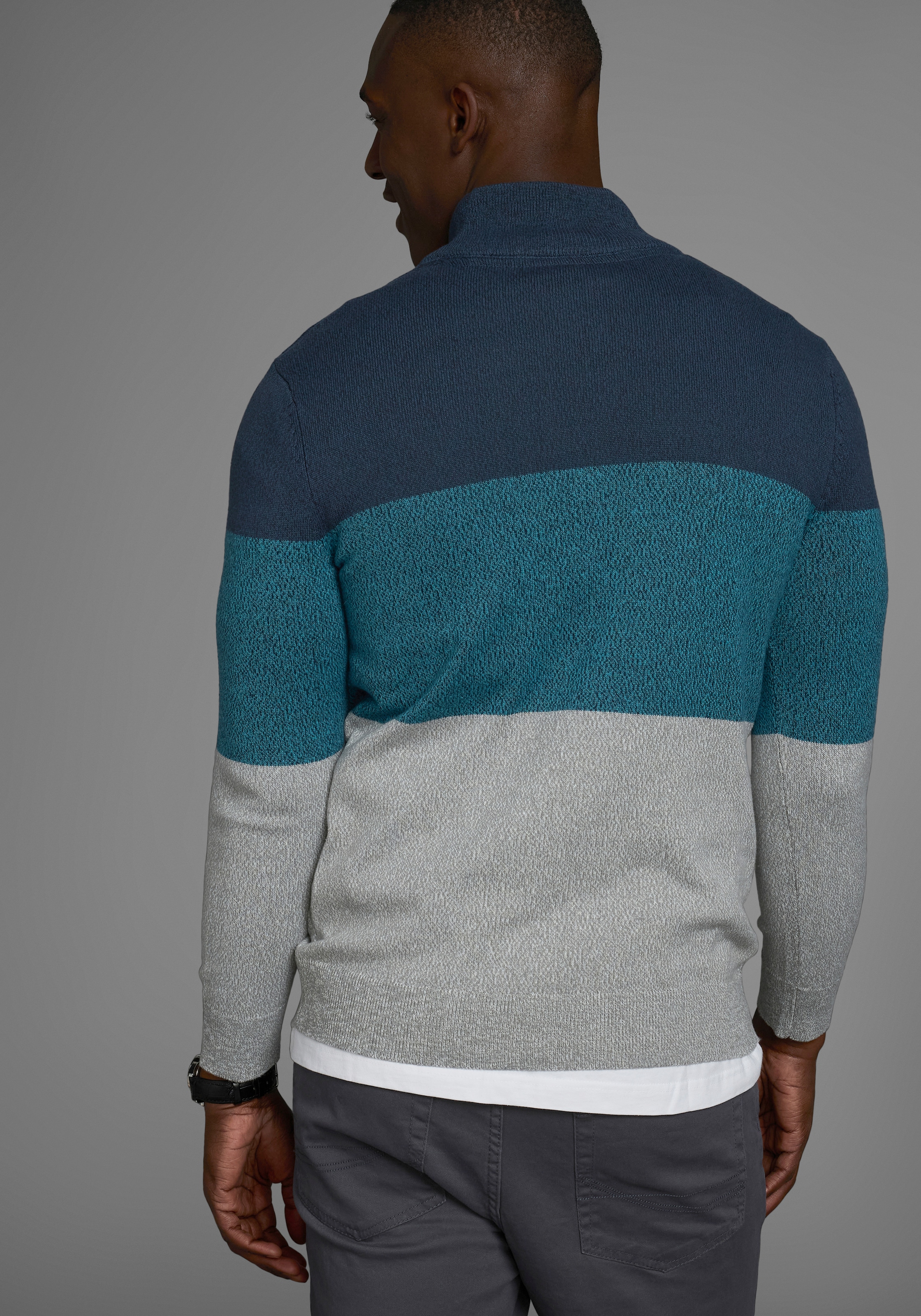 Man's World Troyer »Bis Grösse 5 XL«, mit Blockstreifen