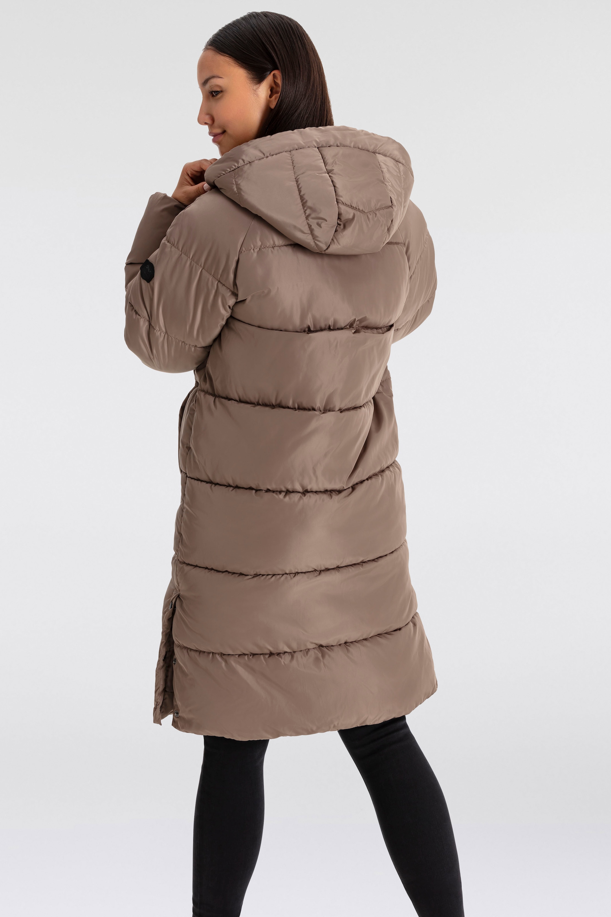 ONLY Steppmantel »ONLAMAND LONG PUFFER COAT CS OTW«, mit Kapuze und praktischem 2-Wege Reissverschluss