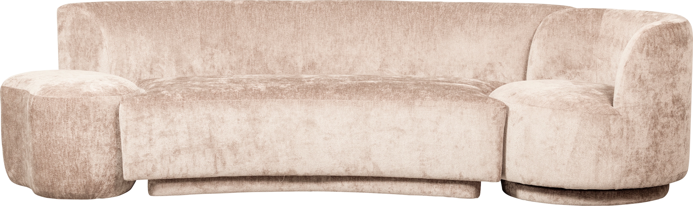 WOOOD Loungesofa »Combi Popular Chenille-Bezug organische Form H 72 x B 290 x T 97 cm« mit Sessel und Pouf, Maximale Verschleissfestigkeit, Tragkraft 400 kg