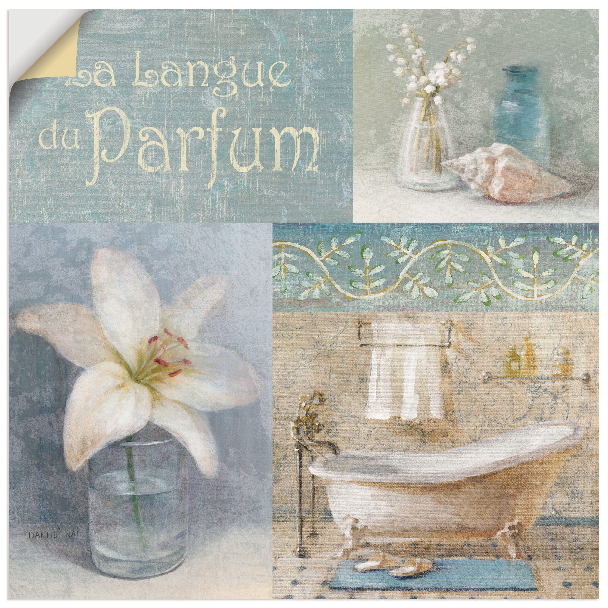 Image of Artland Wandbild »Parfum I«, Arrangements, (1 St.), in vielen Grössen & Produktarten -Leinwandbild, Poster, Wandaufkleber / Wandtattoo auch für Badezimmer geeignet bei Ackermann Versand Schweiz