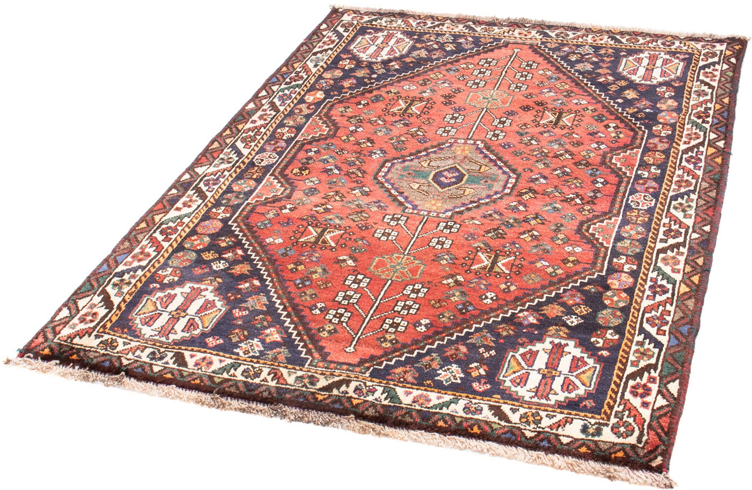 Image of morgenland Orientteppich »Perser - Nomadic - 151 x 106 cm - hellrot«, rechteckig, 10 mm Höhe, Wohnzimmer, Handgeknüpft, Einzelstück mit Zertifikat bei Ackermann Versand Schweiz