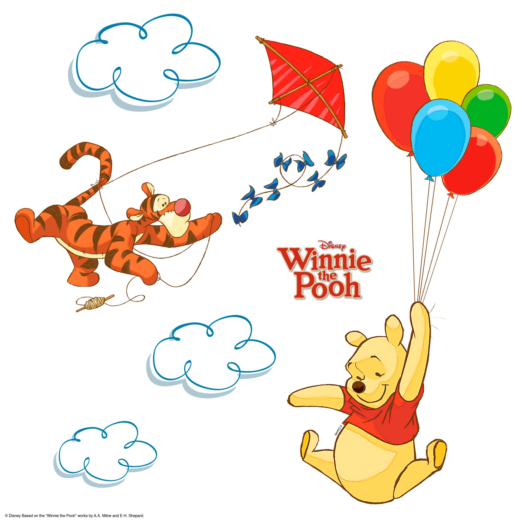 Wandsticker »Winnie Pooh«, (13 St.), 31x31 cm (Breite x Höhe), selbsthaftend