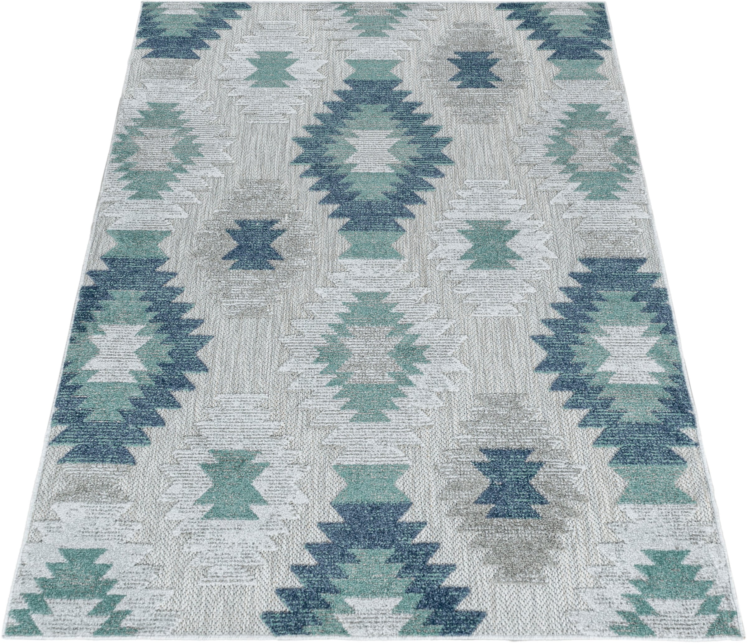 Ayyildiz Teppiche Teppich »BAHAMA 5153«, rechteckig, 8 mm Höhe, Läufer, Flachflor mit Hoch-Tief-Struktur, In-und Outdoor geeignet