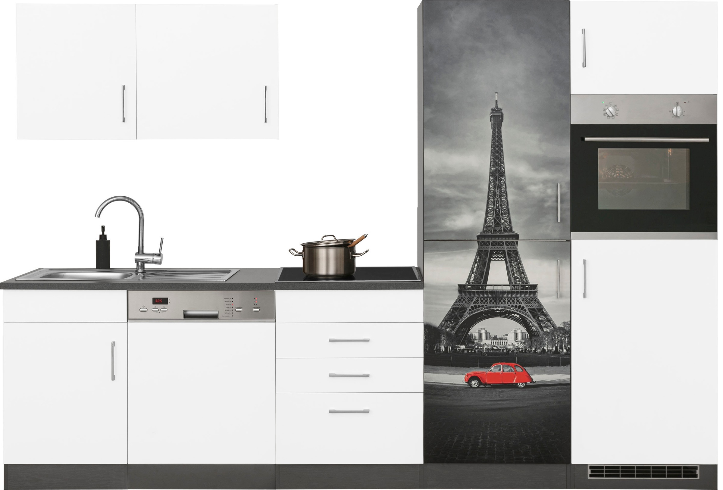 Image of KOCHSTATION Küchenzeile "KS-Paris - Küchen mit einzigartigen Fotomotiven auf den Fronten" Breite 290 cm, wahlweise mit E-Geräten und Induktion