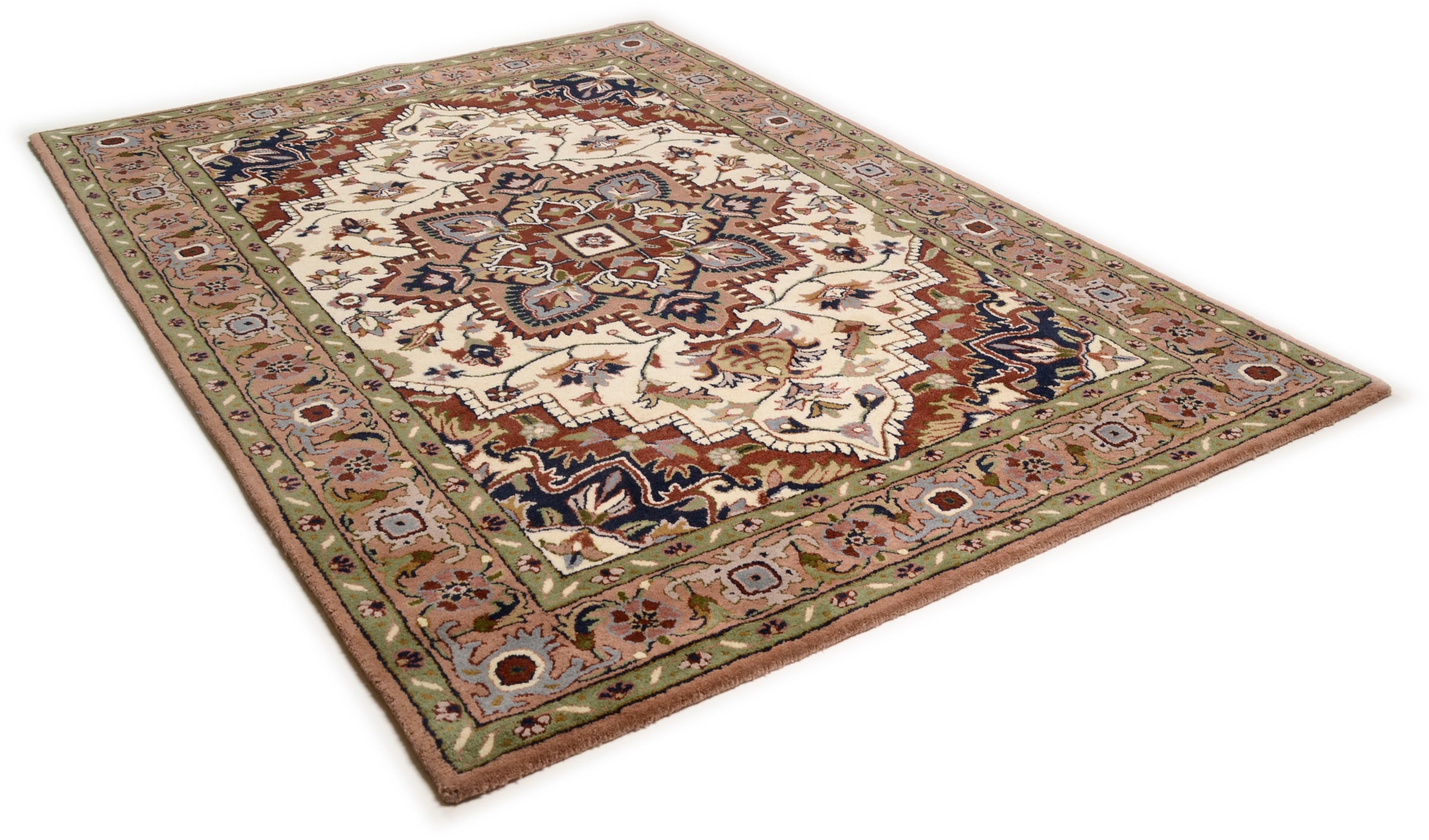 Image of THEKO Wollteppich "Royal Heriz" rechteckig 14 mm Höhe reine Wolle, Orient-Optik, auch als Läufer, Wohnzimmer