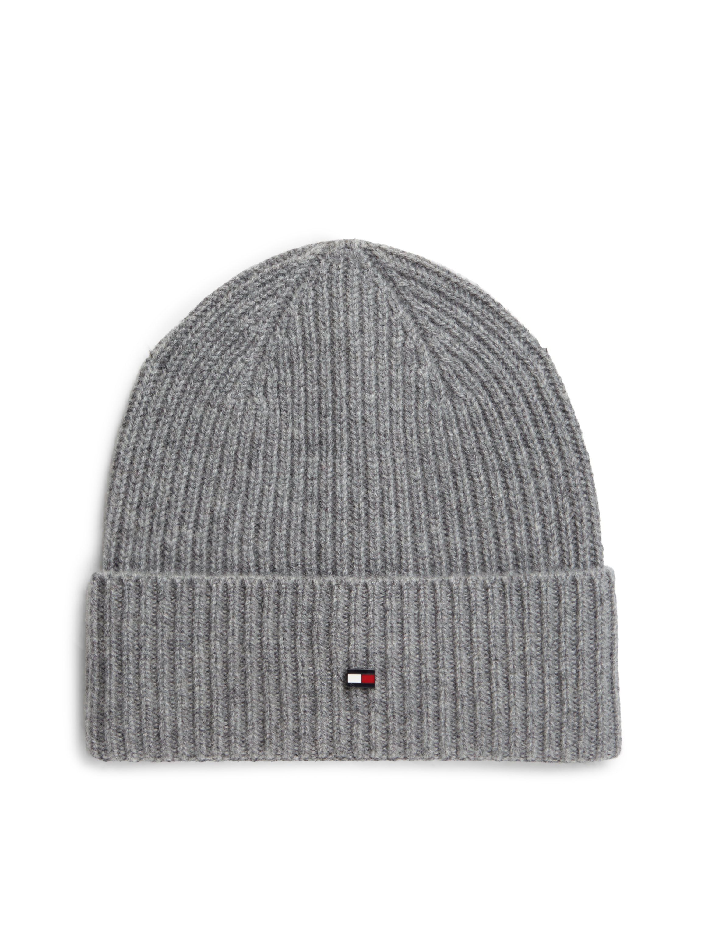 Tommy Hilfiger Bonnet tricoté »FLAG CASHMERE BEANIE« Taille unique avec logo de la marque