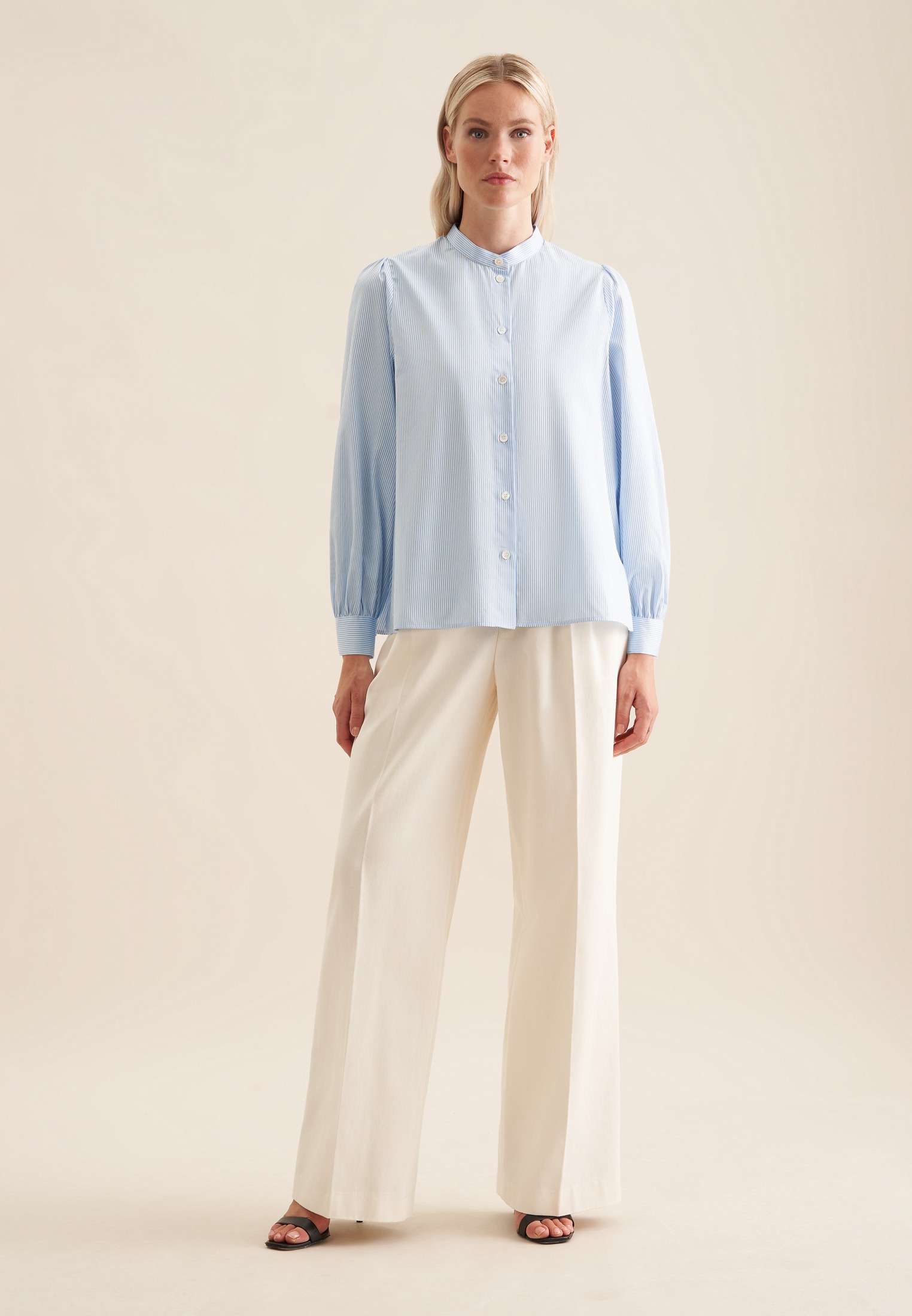 seidensticker Blouse classique »Schwarze Rose« 1/1 Kragen Streifen