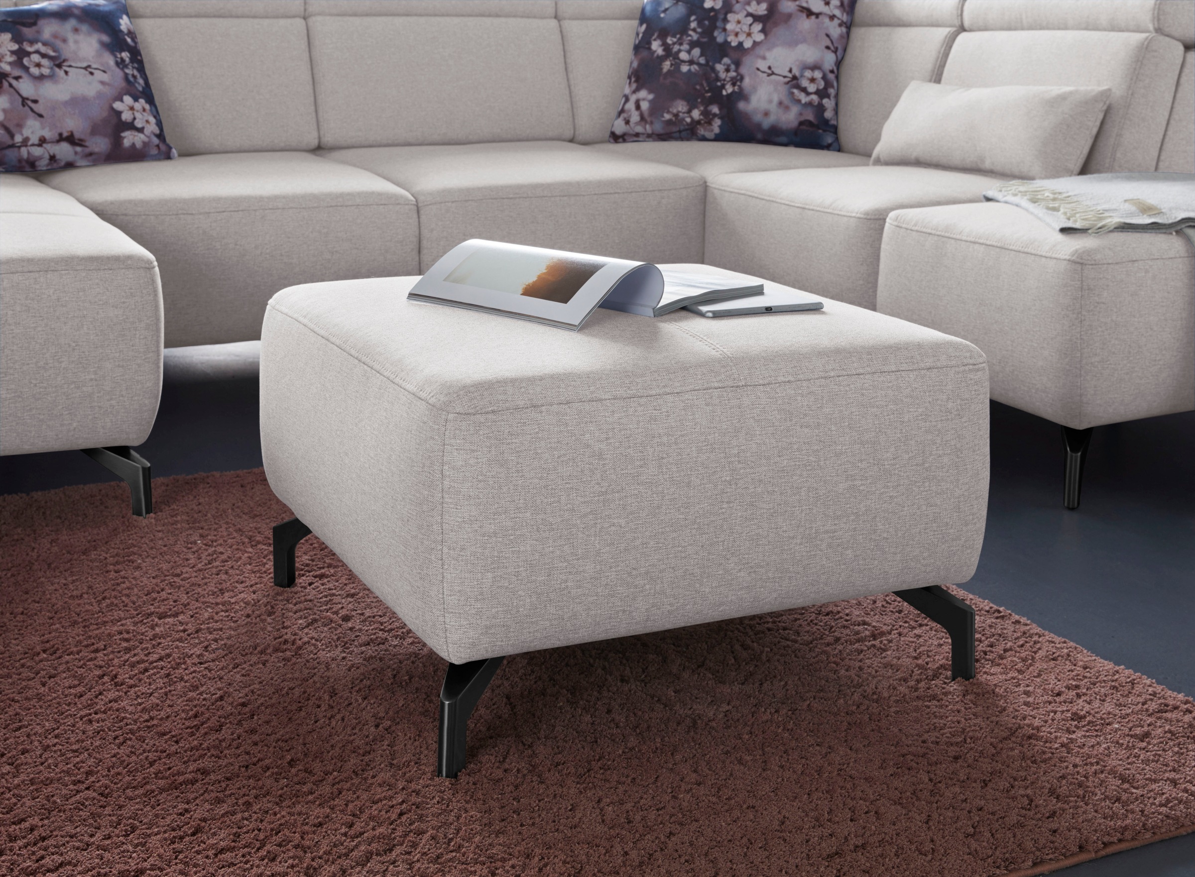 Image of sit&more Hocker, Fusshöhe 12 cm, wahlweise in 2 unterschiedlichen Fussfarben bei Ackermann Versand Schweiz