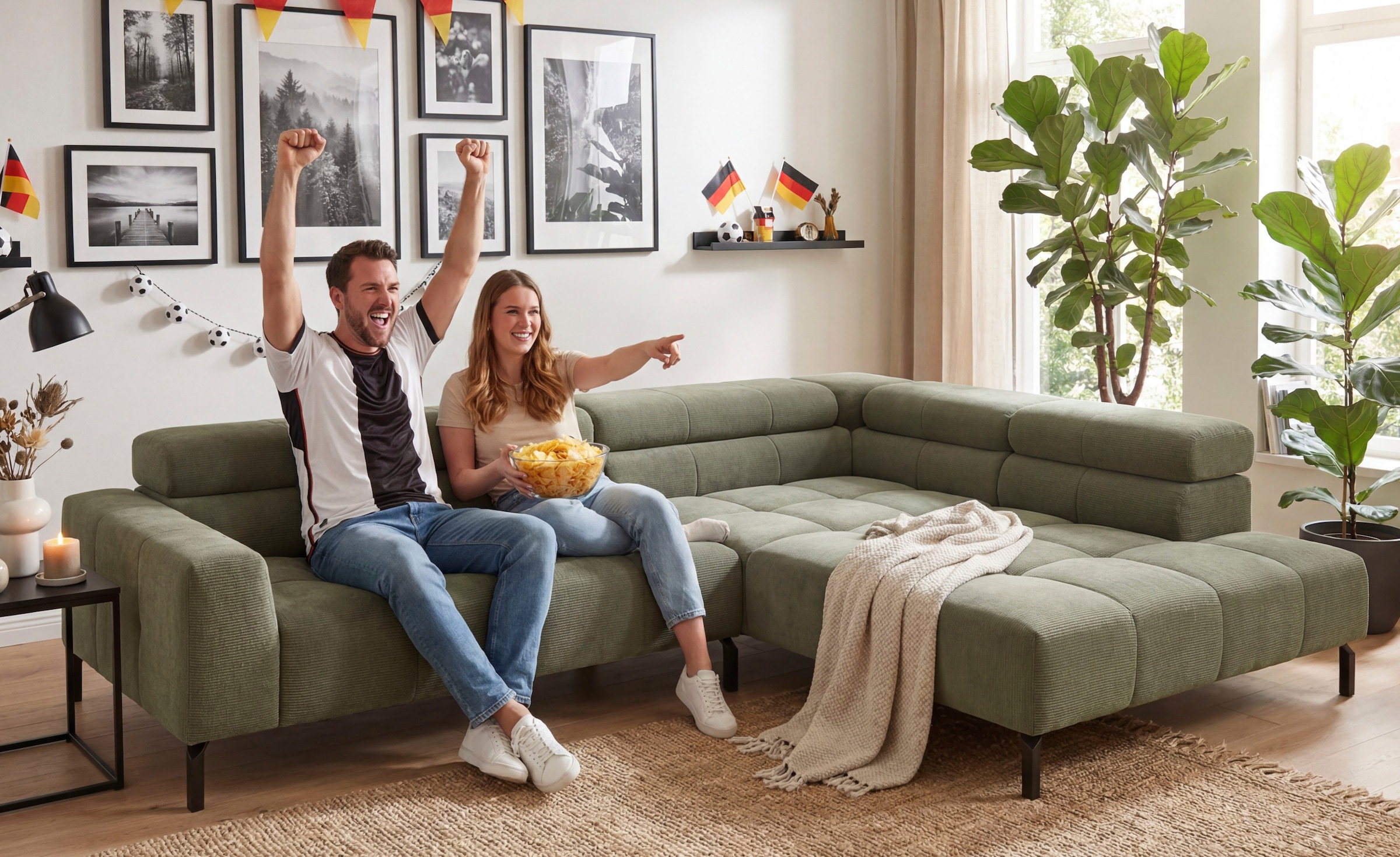 Home affaire Ecksofa »Claya, 311 cm breit, L-Form,  inkl. Kopfteilverstellung« wahlweise elektrischer Sitzvorzug