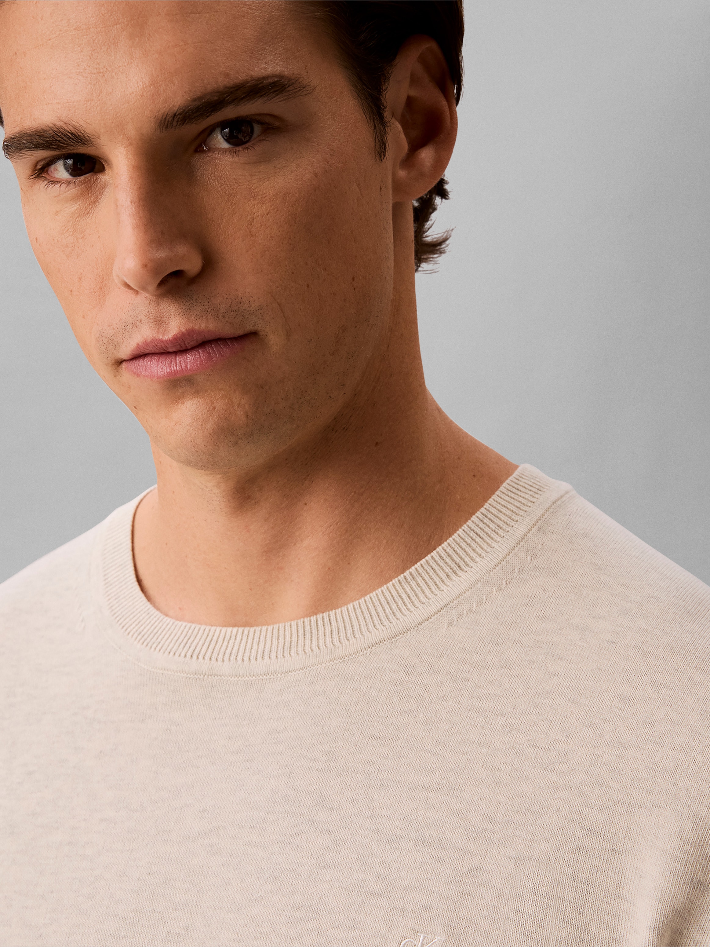Calvin Klein Pull en tricot »LS SUPIMA COTTON CREW 14GG« avec encolure ronde