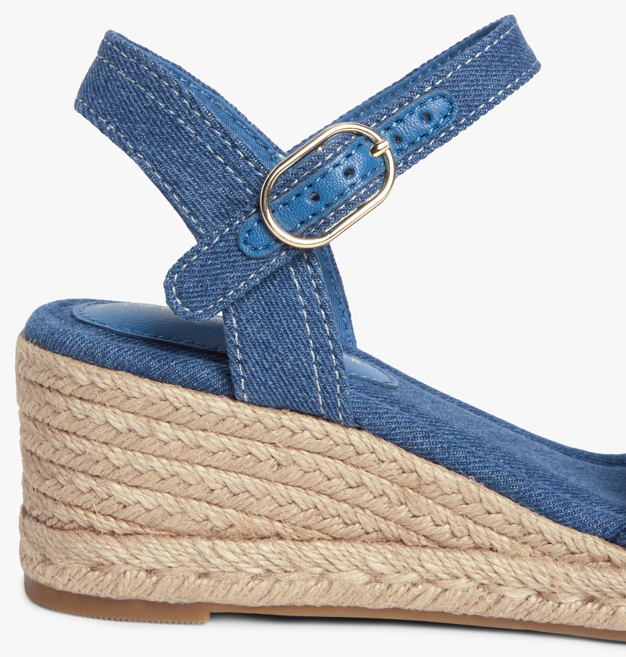 Tommy Hilfiger Sandales compensées »MID WEDGE ESPAD WEBBING«  chaussure d'été, sandale à brides avec garniture contrastée
