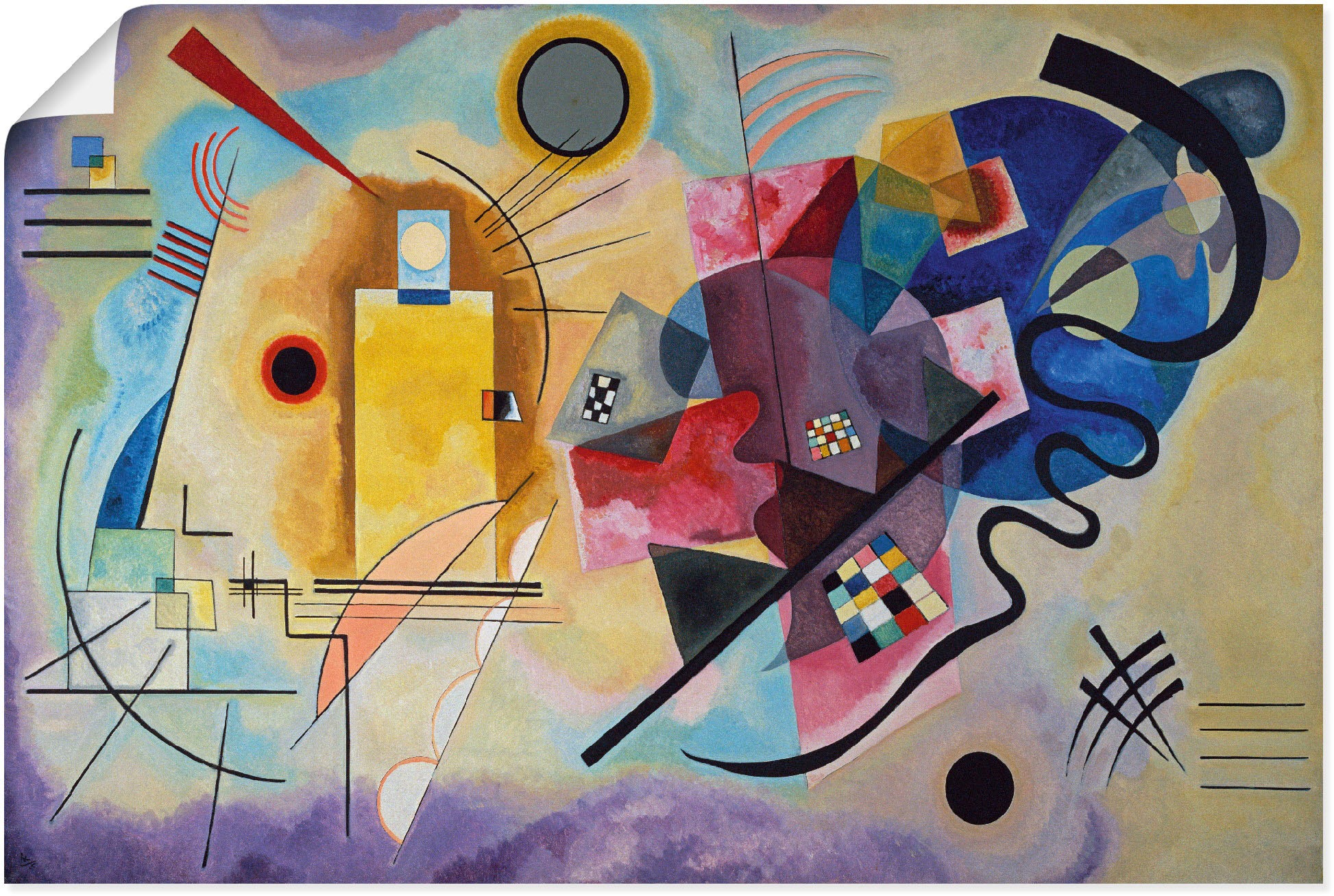 Image of Artland Wandbild »Gelb, rot und blau. 1925«, Muster, (1 St.), in vielen Grössen & Produktarten - Alubild / Outdoorbild für den Aussenbereich, Leinwandbild, Poster, Wandaufkleber / Wandtattoo auch für Badezimmer geeignet bei Ackermann Versand Schweiz