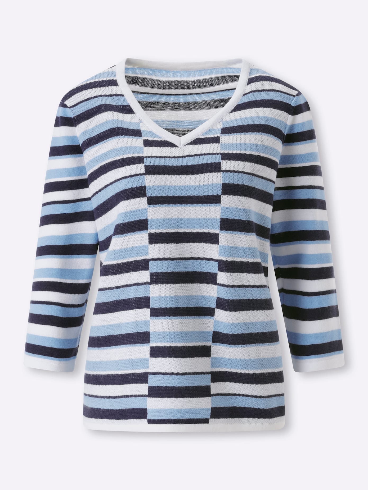 Classic Basics V-Ausschnitt-Pullover »3/4-Arm-Pullover«