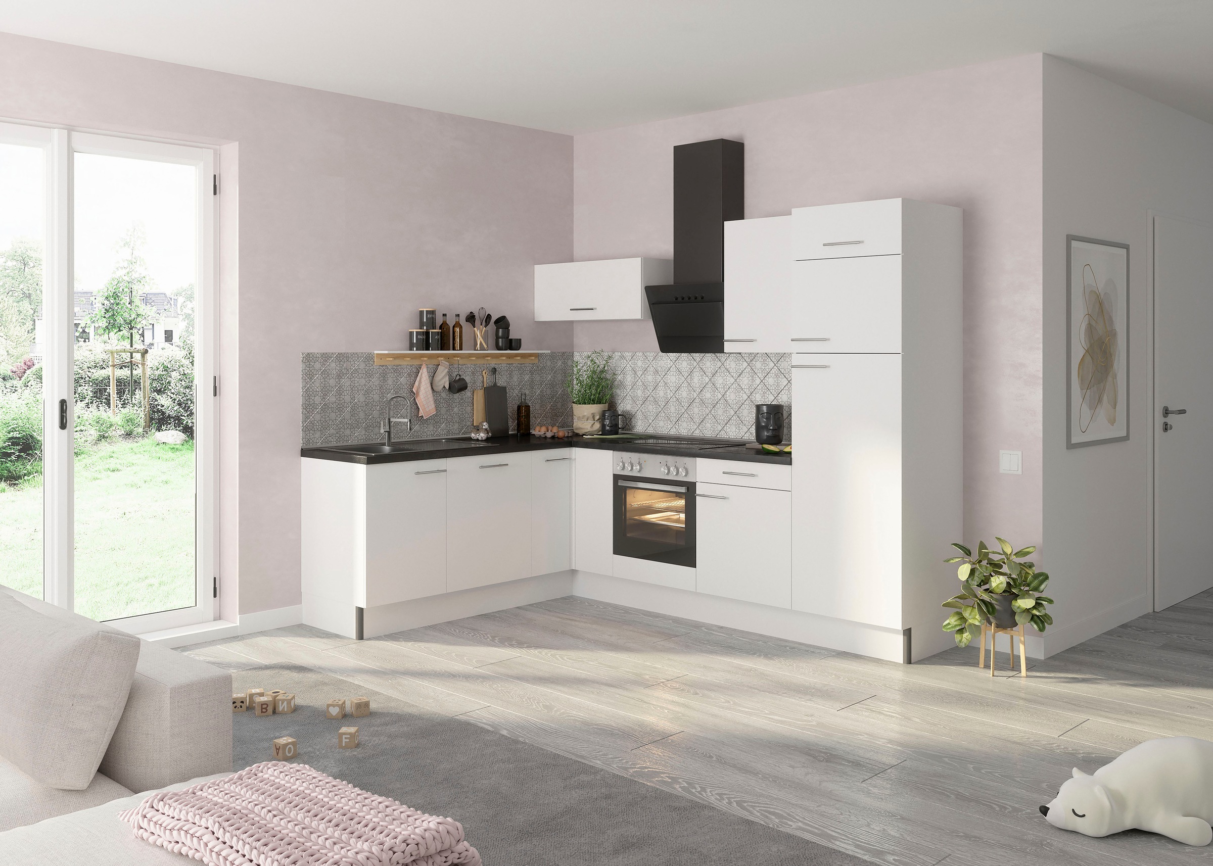 OPTIFIT Küche "Klara" 200 x 270 cm breit, wahlweise mit E-Geräten