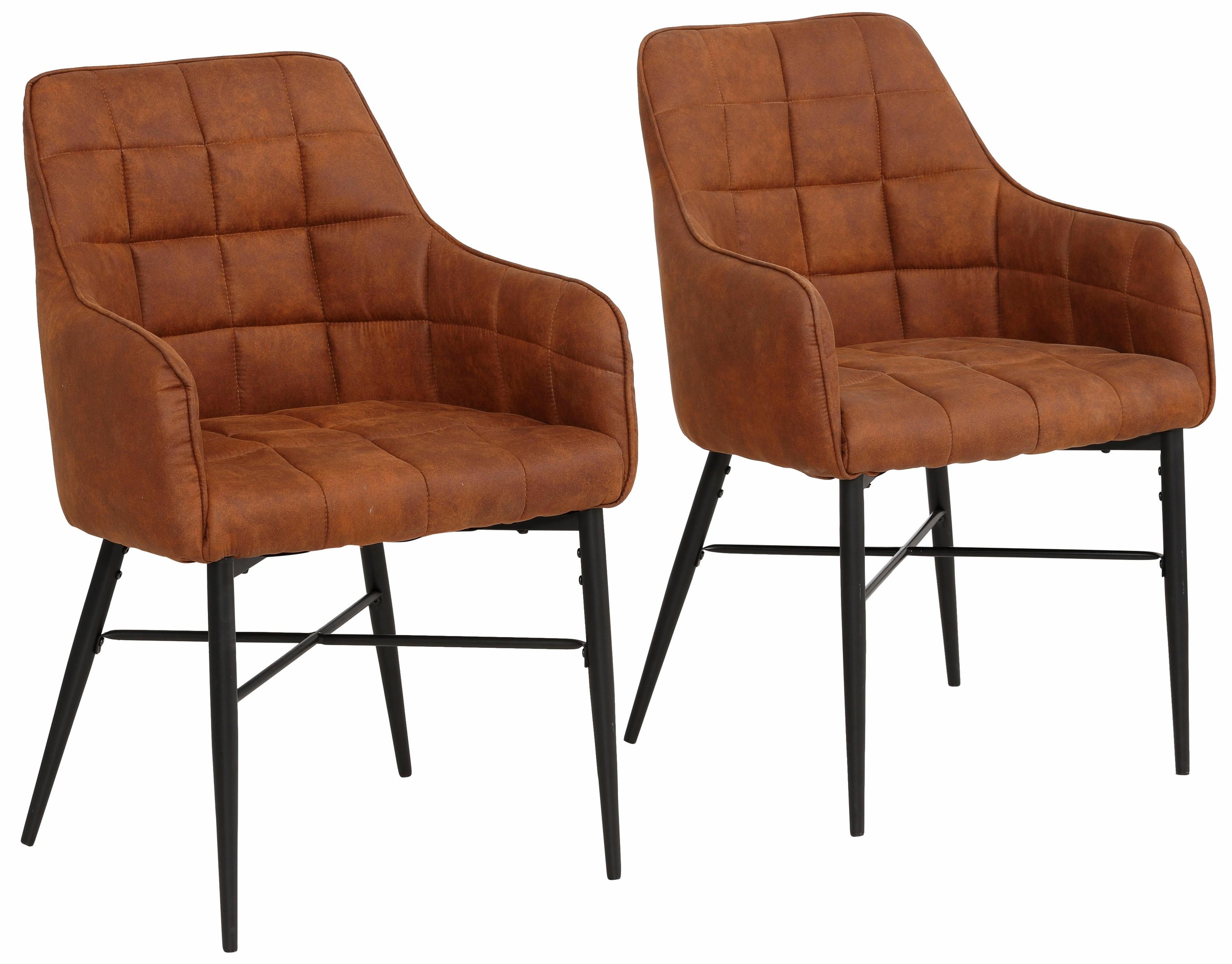 Image of Home affaire 4-Fussstuhl »Lluc«, (Set), 2 St., Microfaser, mit schöner Steppung im Bezug bei Ackermann Versand Schweiz