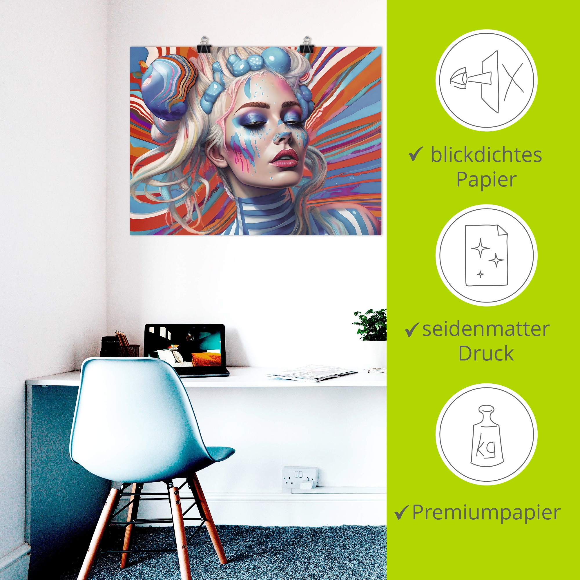 Artland Wandbild »Psychedelisch blond II« Bilder von Frauen 1 Stk. tlg. als Alubild, Leinwandbild, Poster, Wandaufkleber in verschied. Grössen