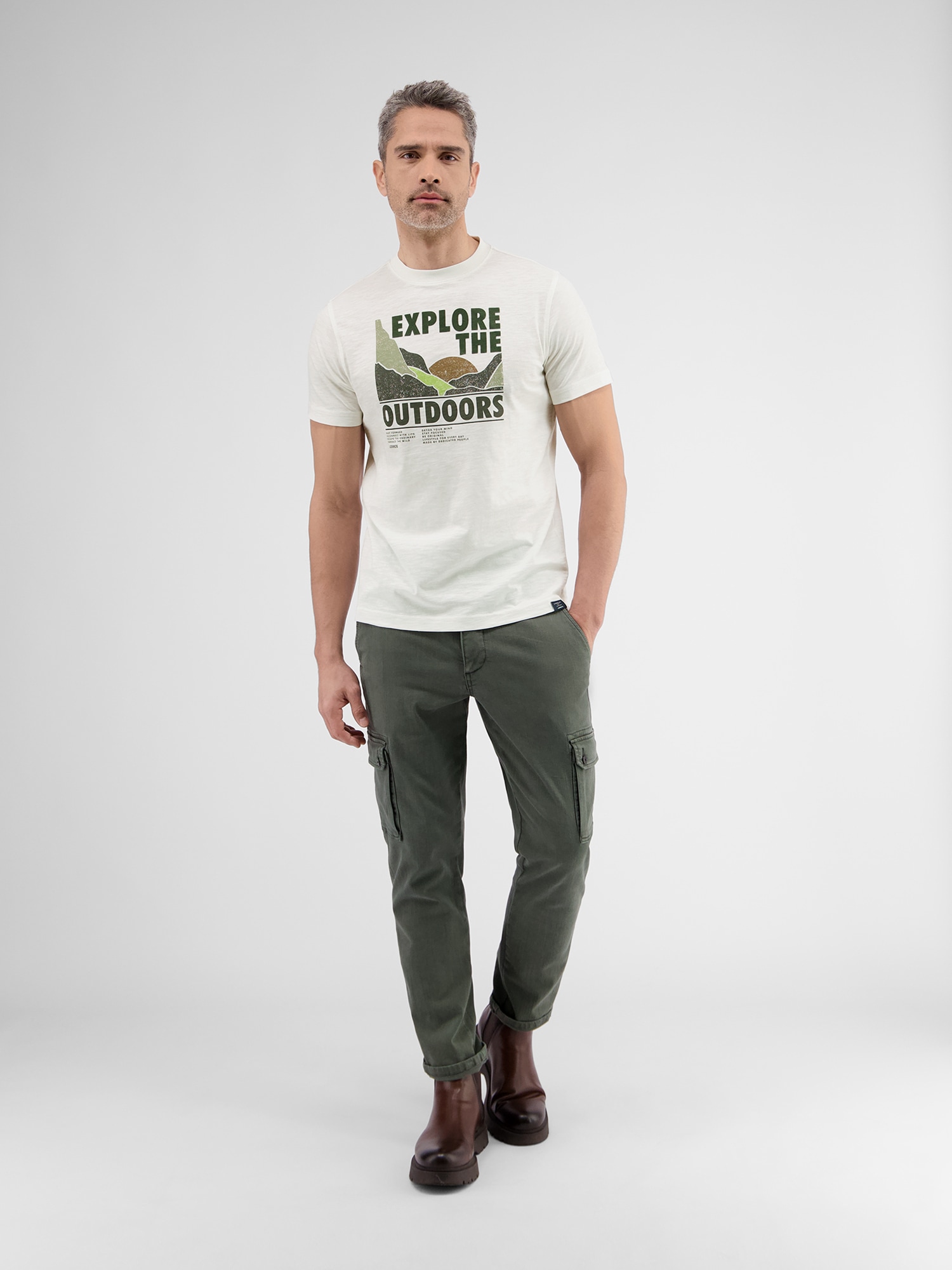 LERROS T-Shirt »LERROS T-Shirt mit Outdoor-Brustprint«