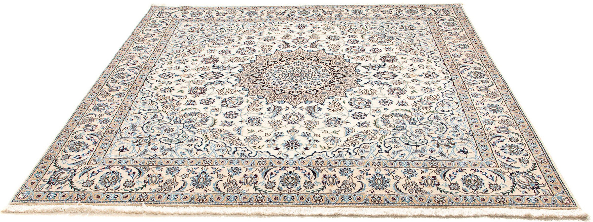 Image of morgenland Orientteppich »Perser - Nain - Royal quadratisch - 202 x 201 cm - beige«, quadratisch, 10 mm Höhe, Wohnzimmer, Handgeknüpft, Einzelstück mit Zertifikat bei Ackermann Versand Schweiz