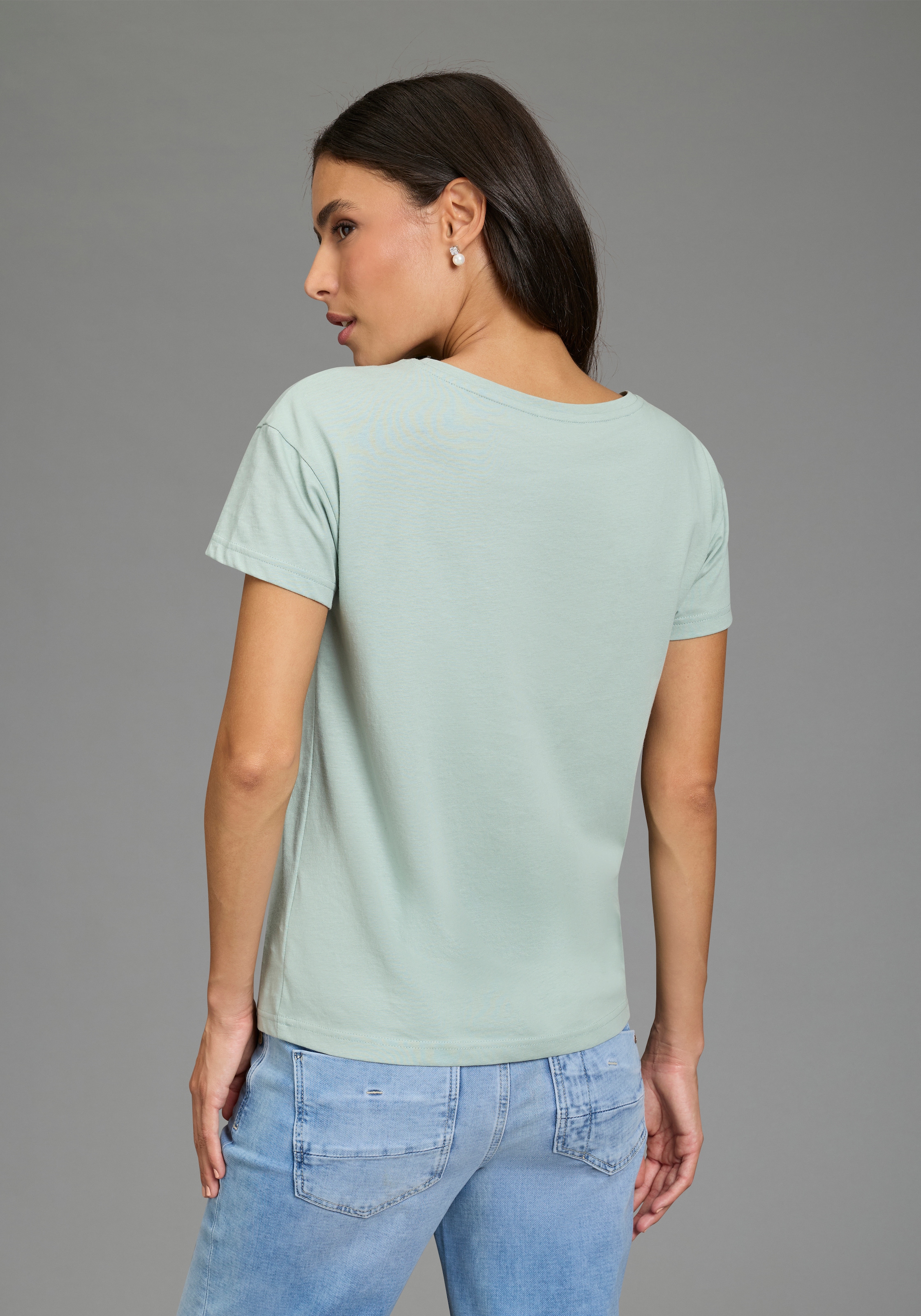 AJC T-shirt Basic-Stil, Oversize-Passform, Rundhalsausschnitt