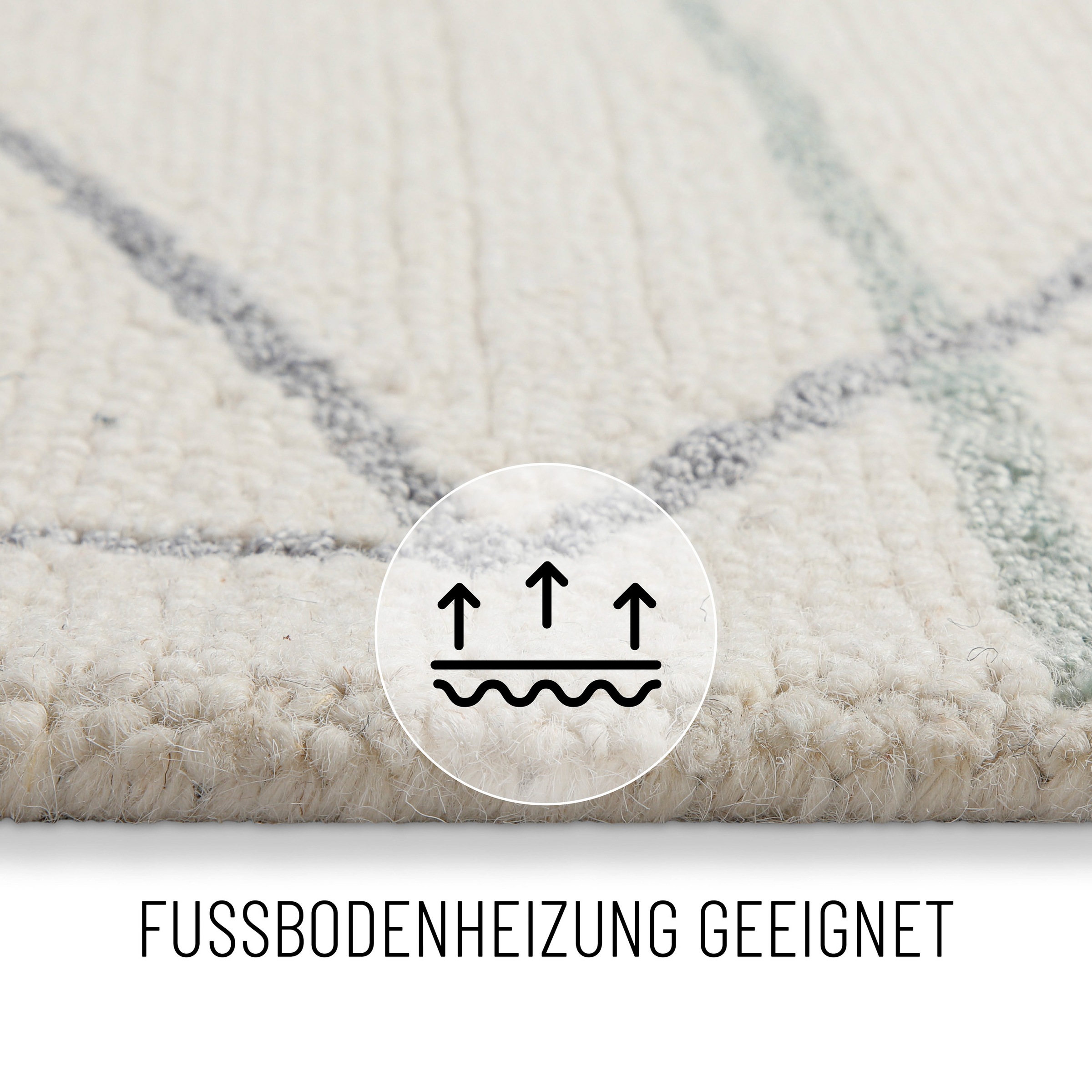 Wecon home Teppich »Nox« rechteckig 6 mm Höhe Wollteppich, abstrakt, hochwertig, handgetuftet, robust, modern